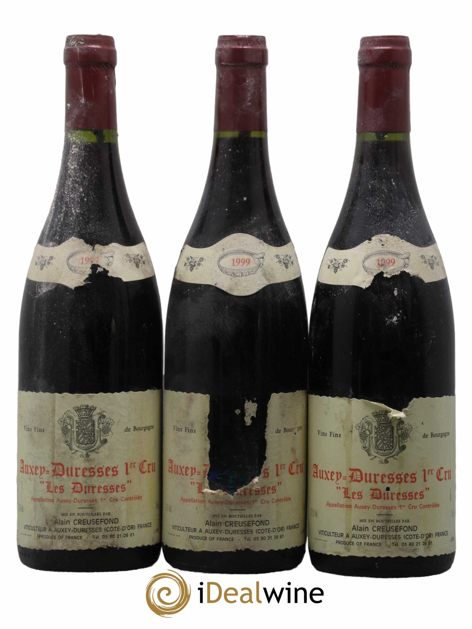 Auxey-Duresses 1er Cru Les Duresses Domaine Creusefond 1999 - Lot de 3 bouteilles - 0