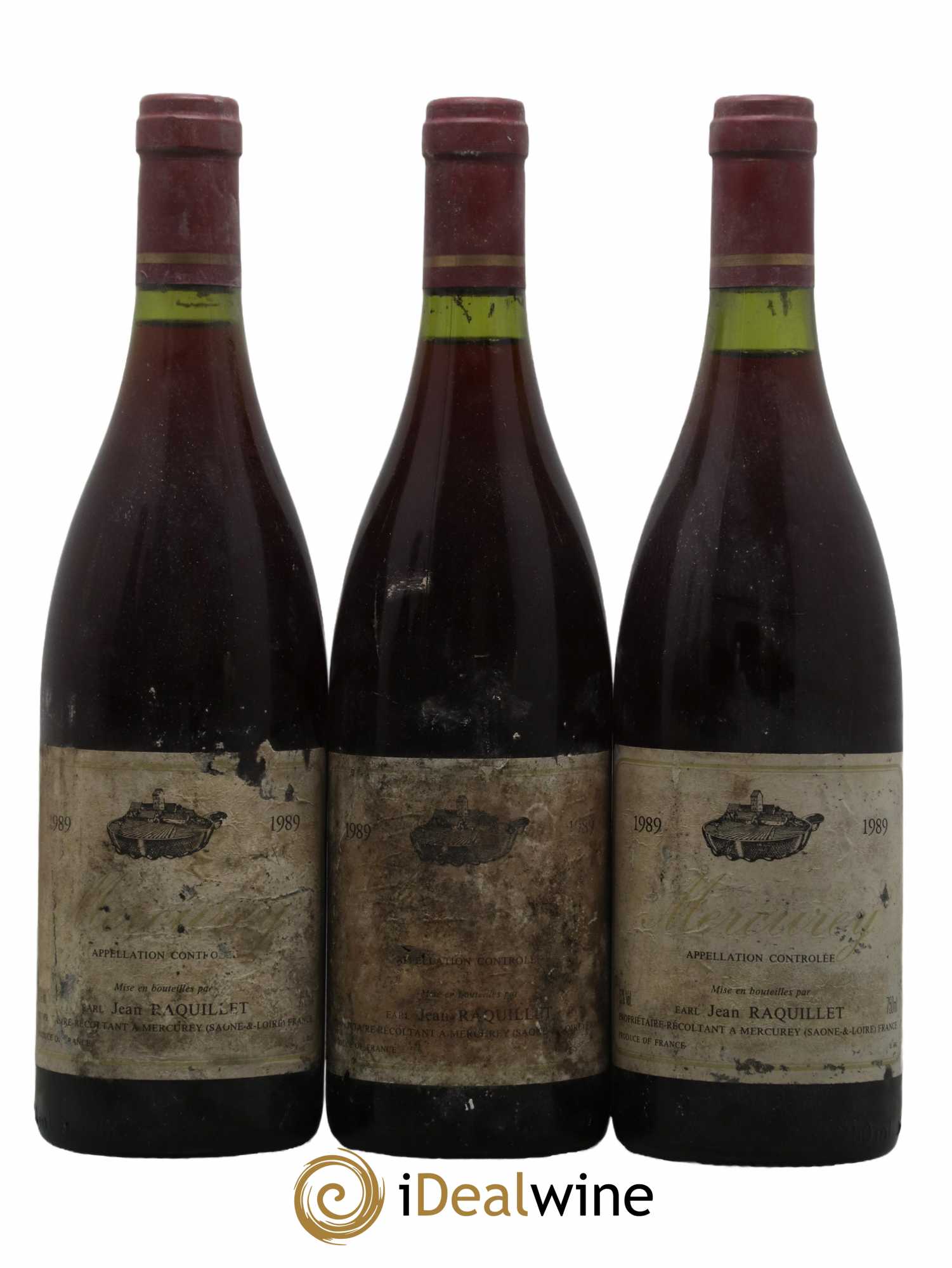 Mercurey Domaine Raquillet 1989 - Lot de 3 bouteilles - 0