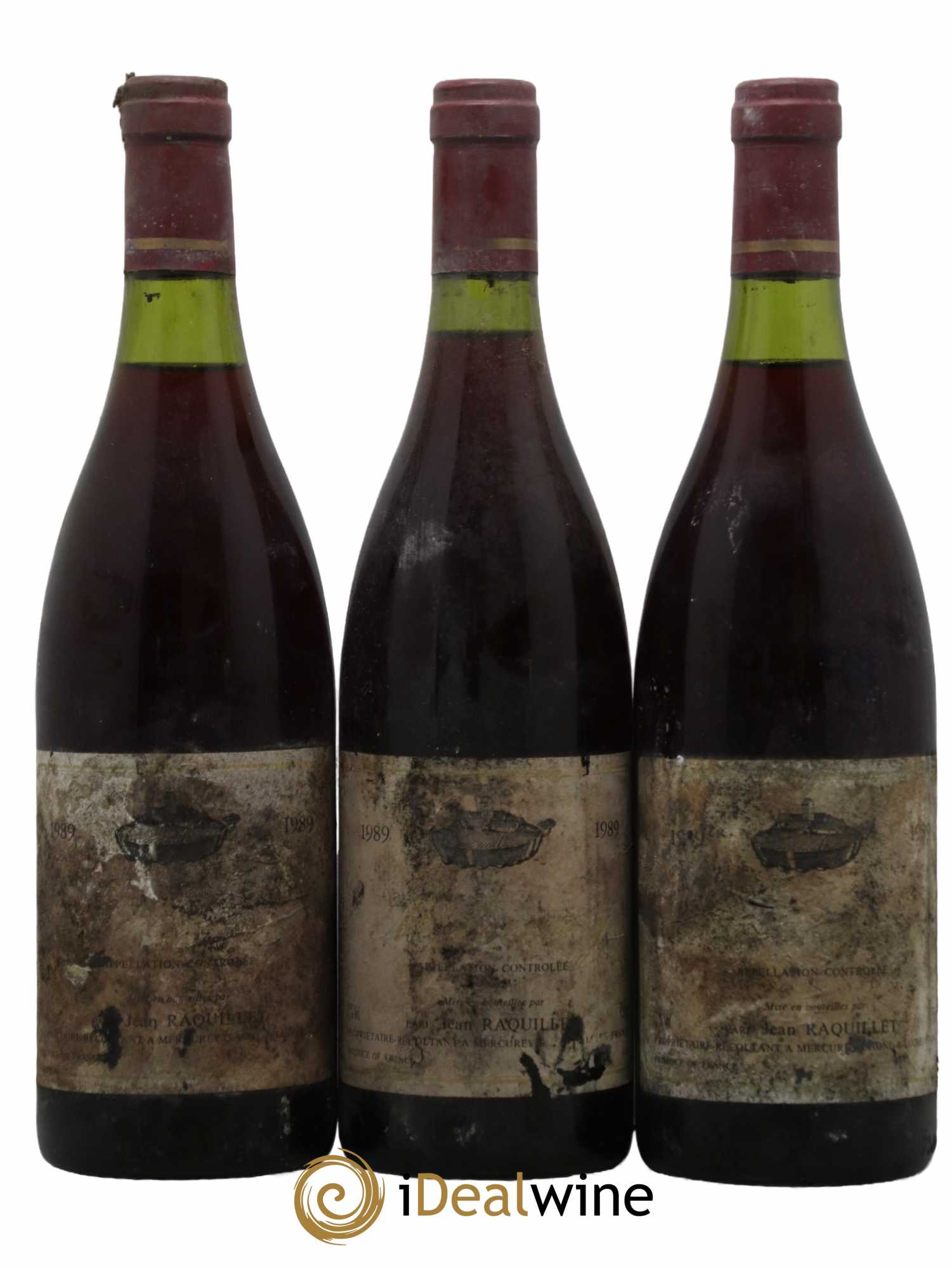 Mercurey Domaine Raquillet 1989 - Lot de 3 bouteilles - 0