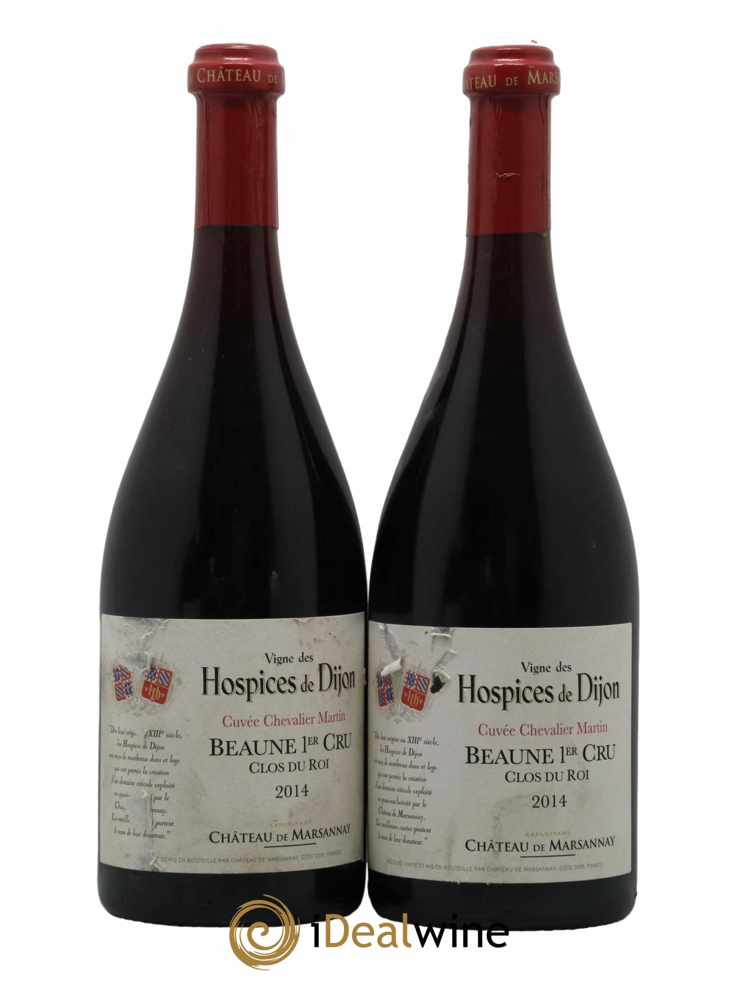 Beaune 1er Cru Clos du Roi Cuvée Chevalier Martin Hospices de Dijon Château de Marsannay 2014 - Lot de 2 bouteilles - 0