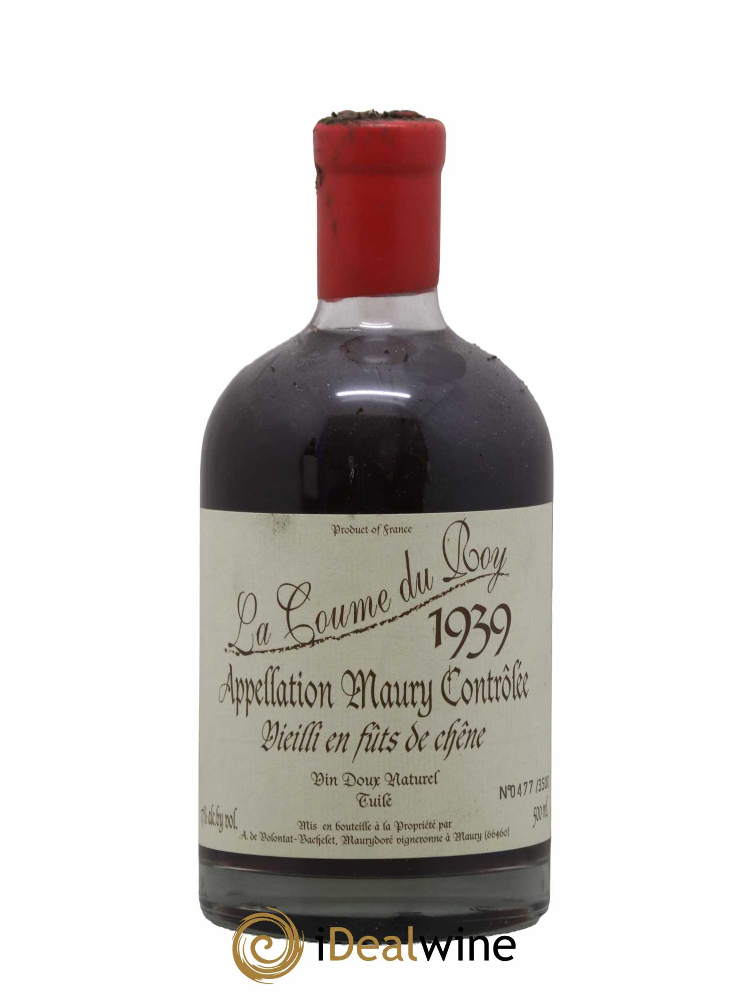 Maury Vin Doux Naturel Vieilli en Fûts de Chêne Domaine de la Coume du Roy 50 CL 1939 - Lot de 1 bouteille - 0