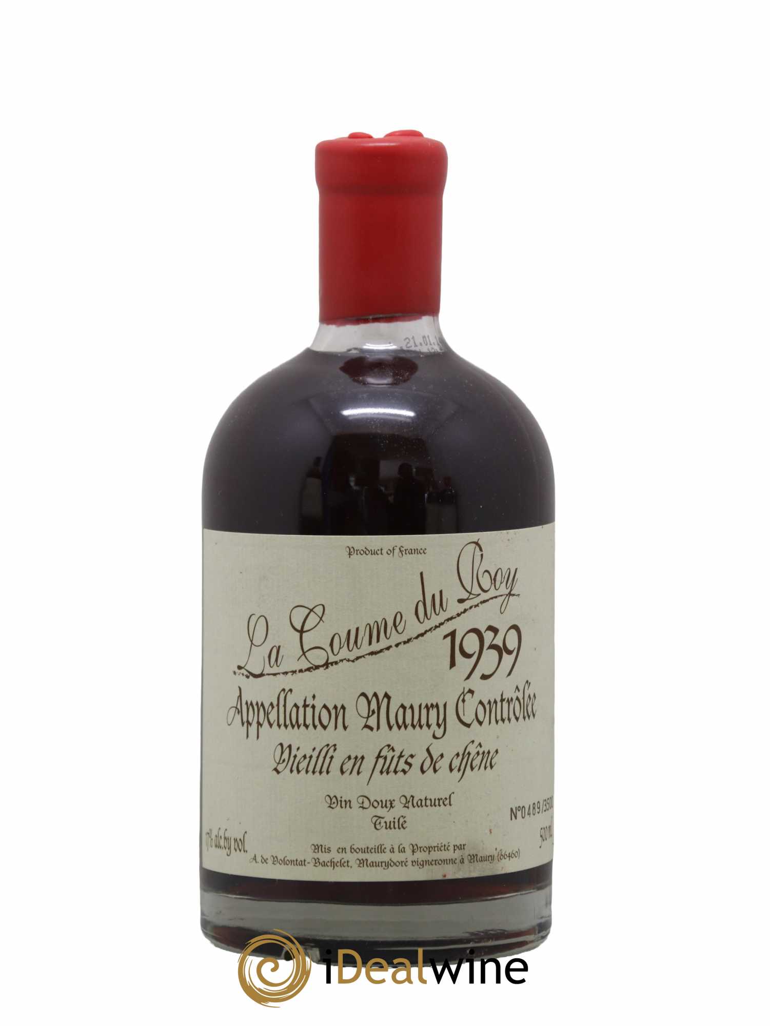 Maury Vin Doux Naturel Vieilli en Fûts de Chêne Domaine de la Coume du Roy 50 CL 1939 - Lot de 1 bouteille - 0