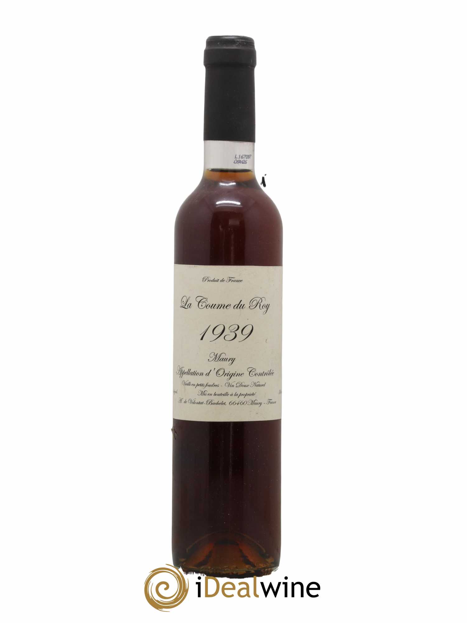 Maury Vin Doux Naturel Vieilli en Foudre Domaine de la Coume du Roy 50 CL 1939 - Lot de 1 bouteille - 0