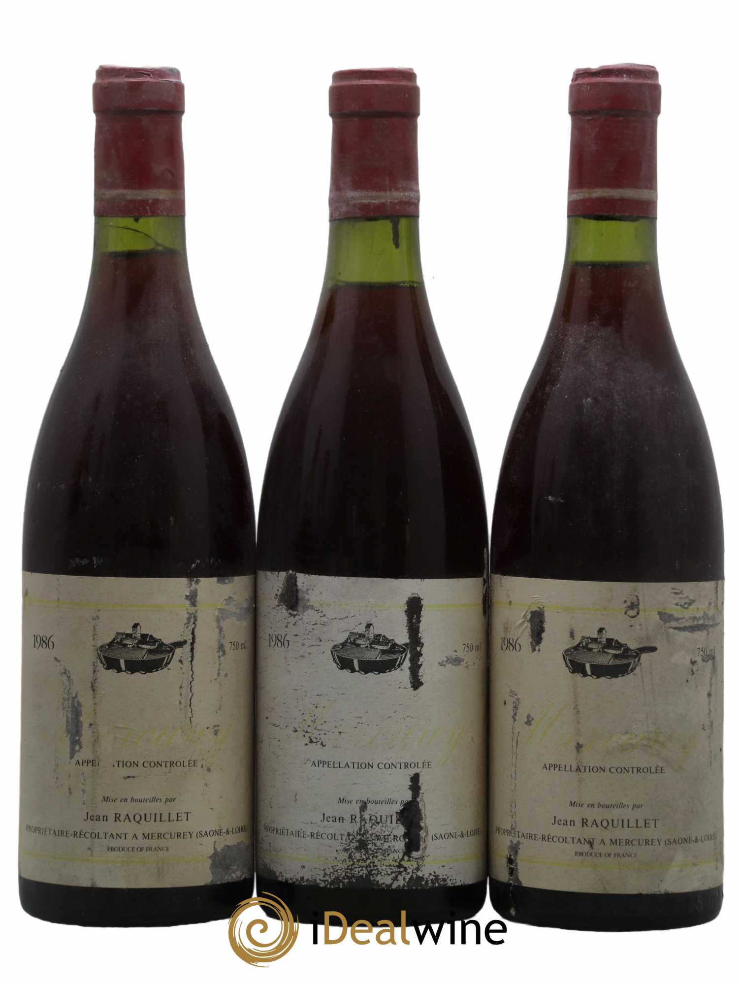 Mercurey Domaine Raquillet 1986 - Lot de 3 bouteilles - 0