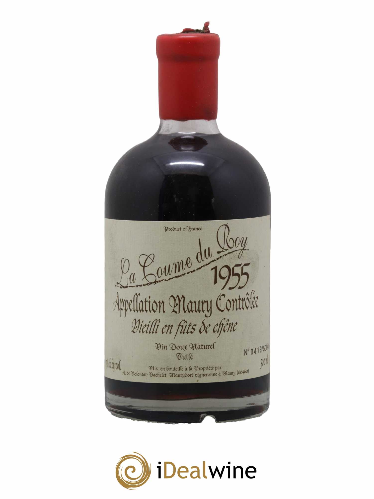 Maury Vin Doux Naturel Tuilé Vieilli en Fûts de Chêne Domaine de la Coume du Roy 50 cl 1955 - Lot de 1 bouteille - 0