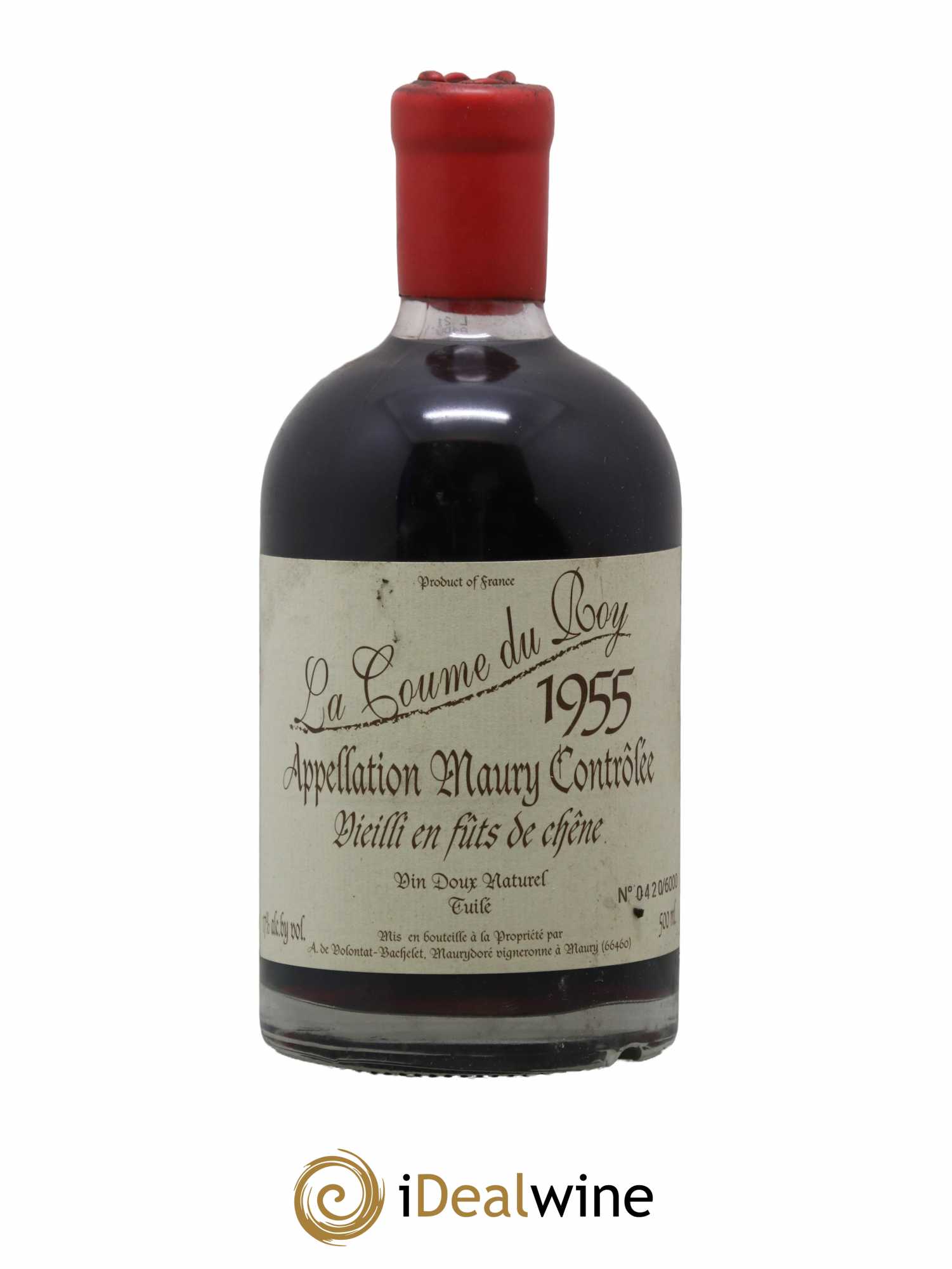Maury Vin Doux Naturel Tuilé Vieilli en Fûts de Chêne Domaine de la Coume du Roy 50 cl 1955 - Lot de 1 bouteille - 0