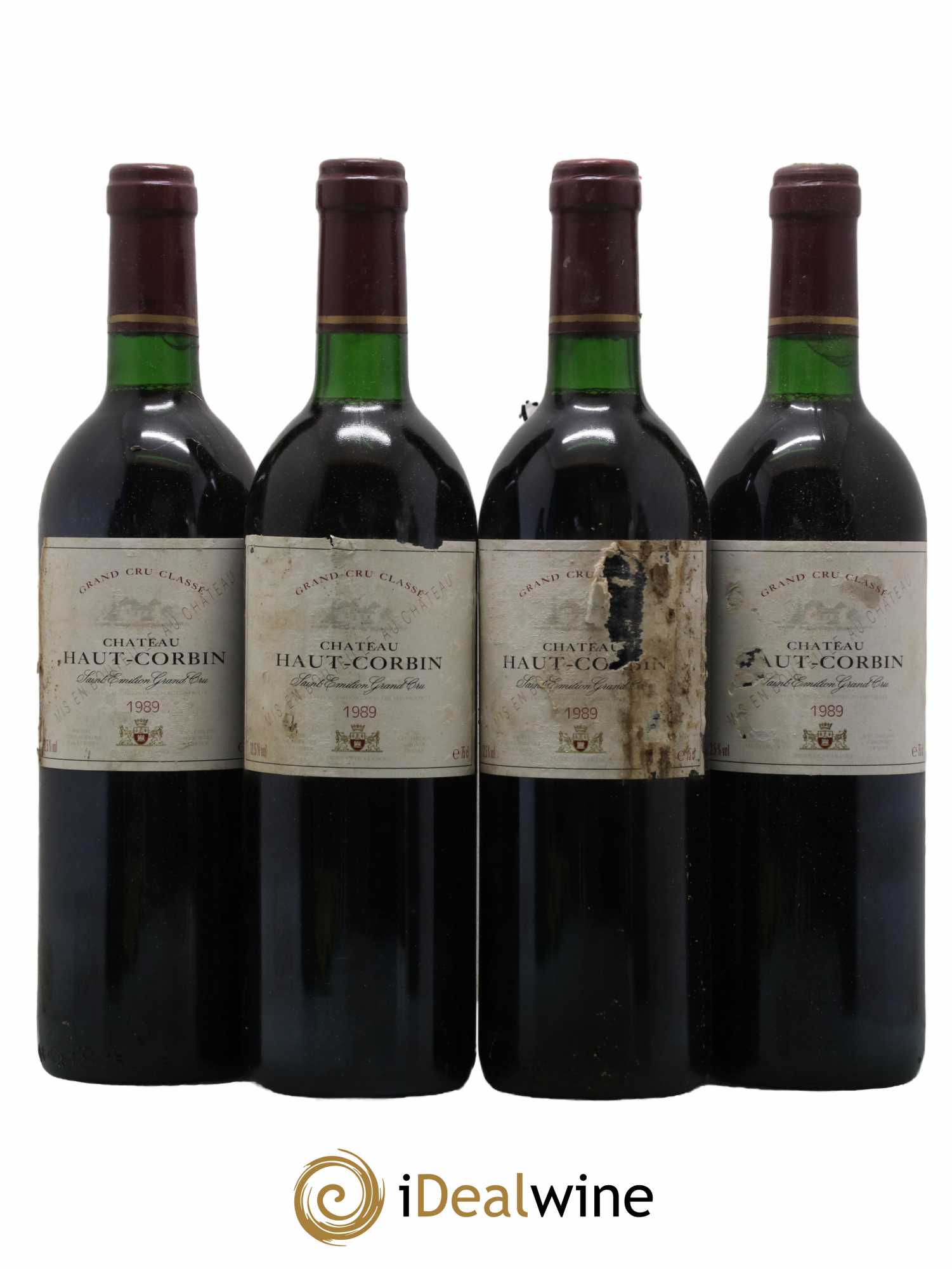 Château Haut Corbin Grand Cru 1989 - Lot de 4 bouteilles - 0