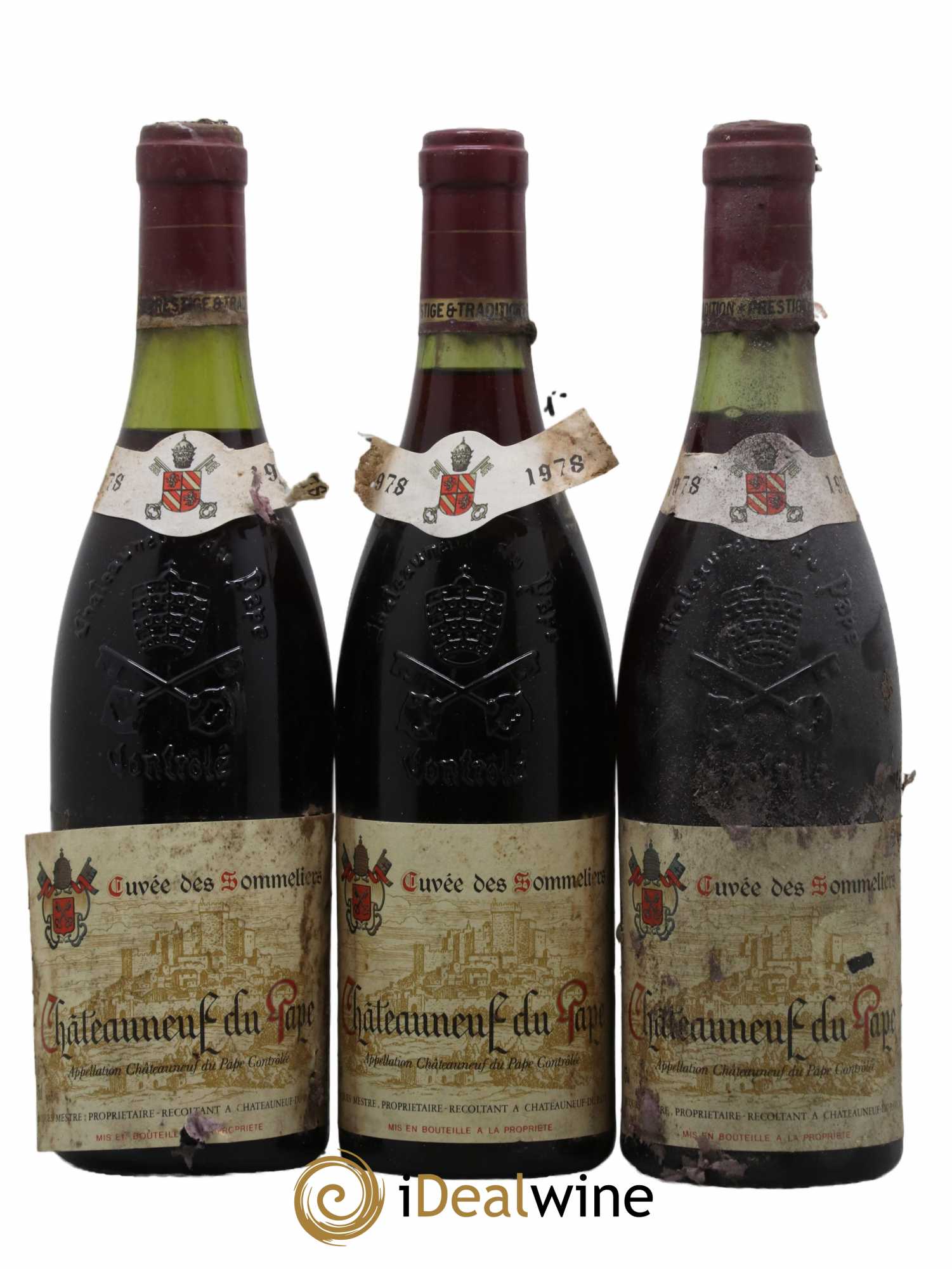Châteauneuf-du-Pape Cuvée des Sommeliers Domaine Jacques Mestre 1978 - Lot de 3 bouteilles - 0