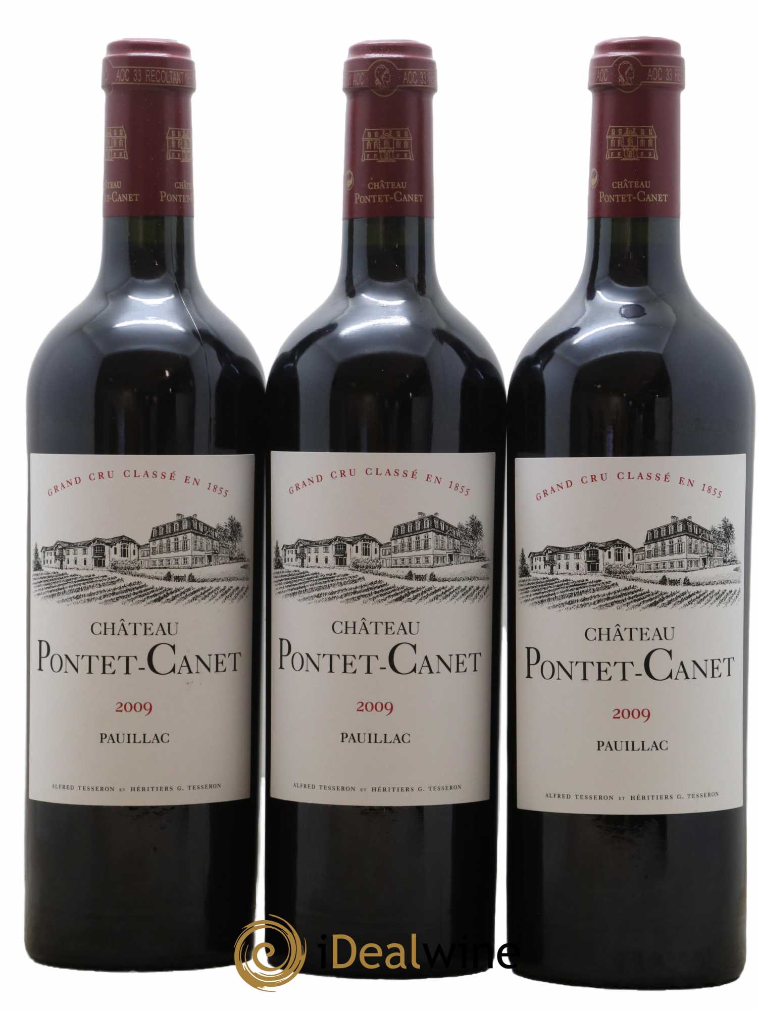 Château Pontet Canet 5ème Grand Cru Classé 2009 - Lot de 3 bouteilles - 0