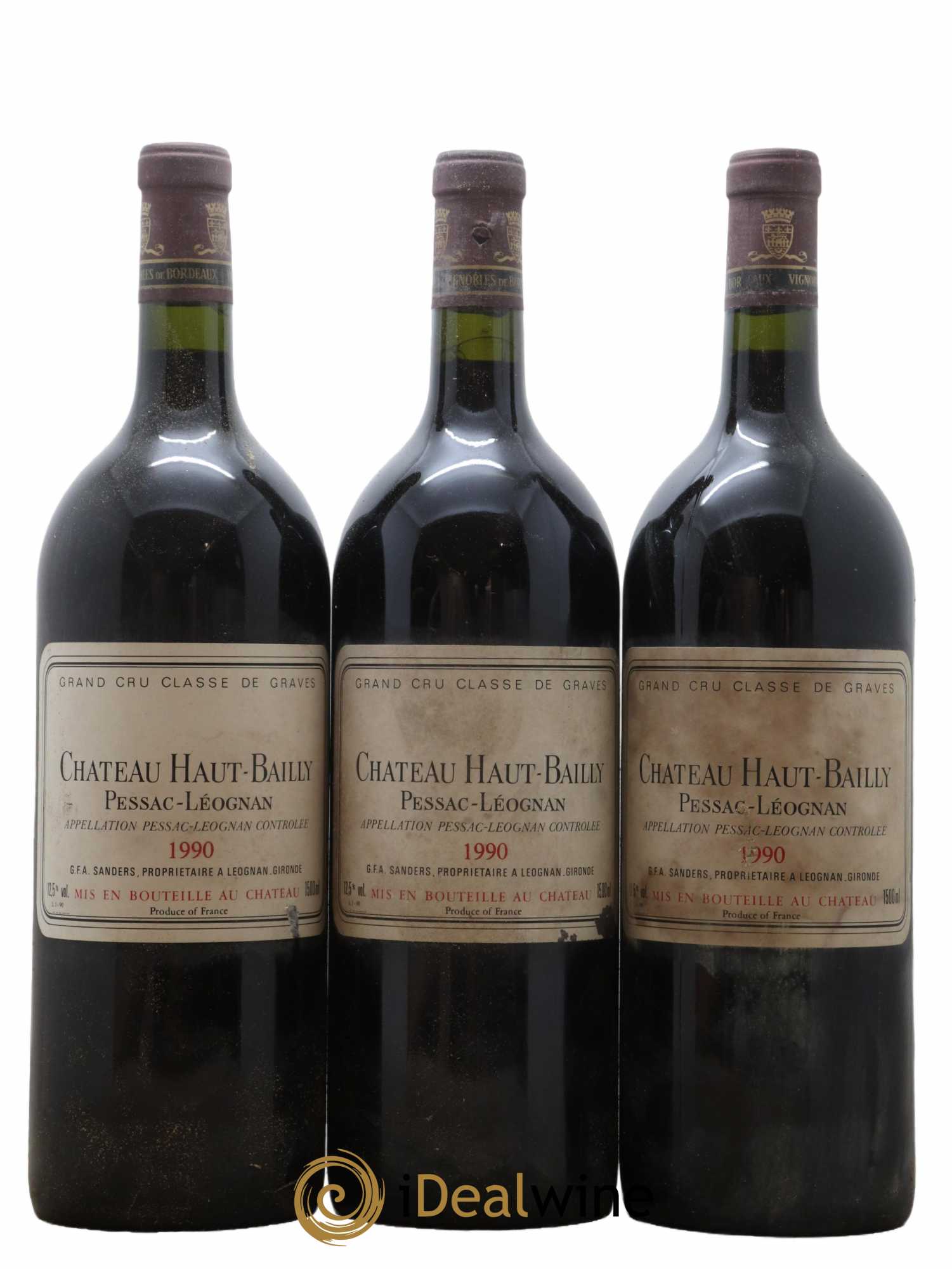 Château Haut-Bailly Cru Classé de Graves 1990 - Lot de 3 magnums - 0