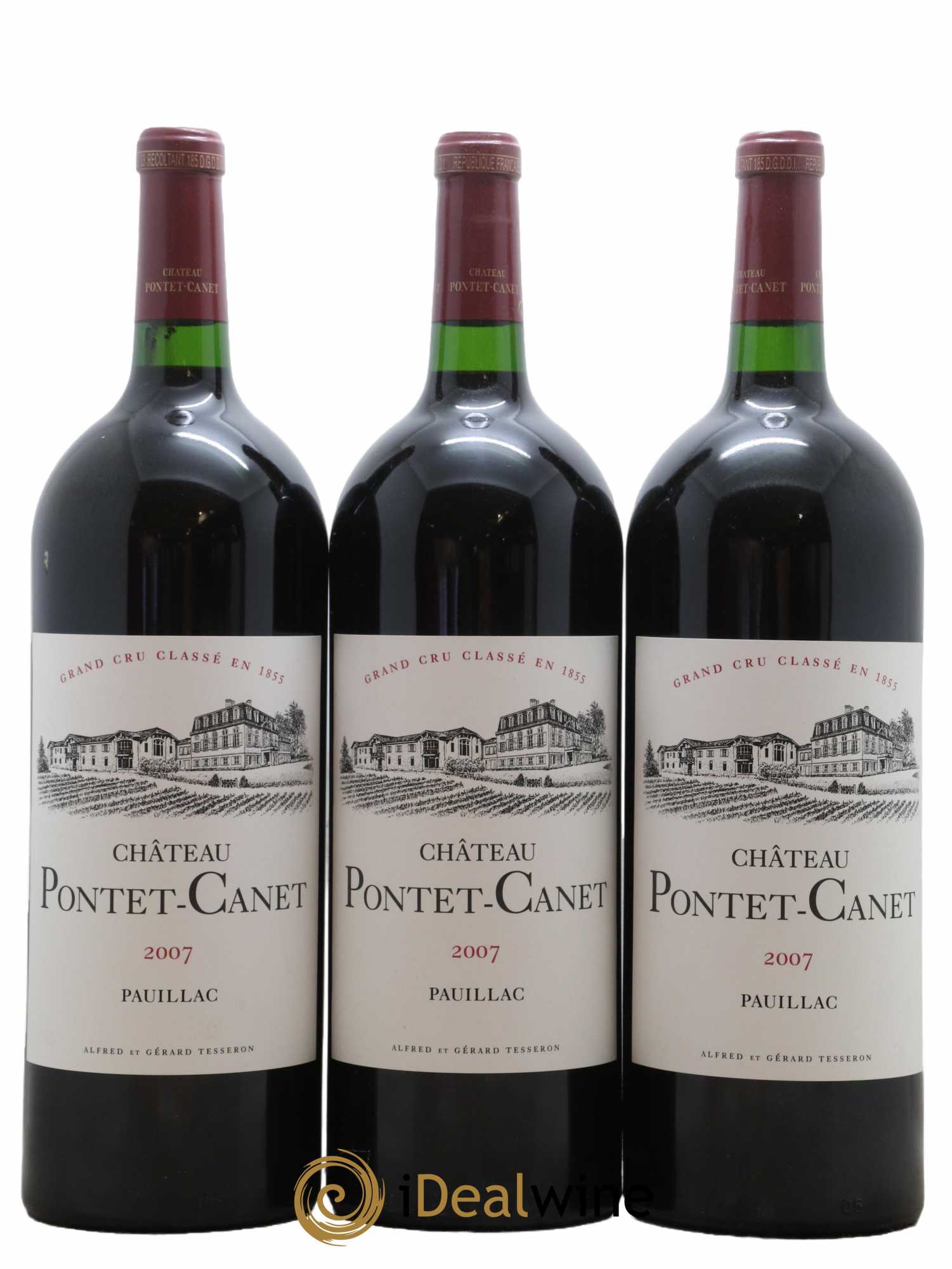 Château Pontet Canet 5ème Grand Cru Classé 2007 - Lot de 3 magnums - 0
