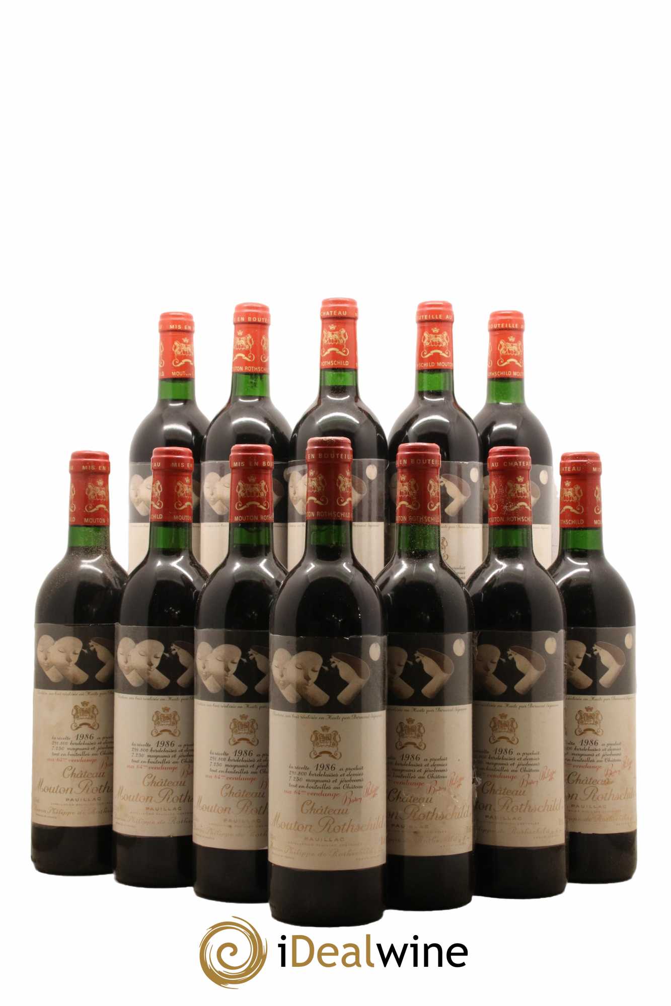 Château Mouton Rothschild 1er Grand Cru Classé 1986 - Lot de 12 bouteilles - 0