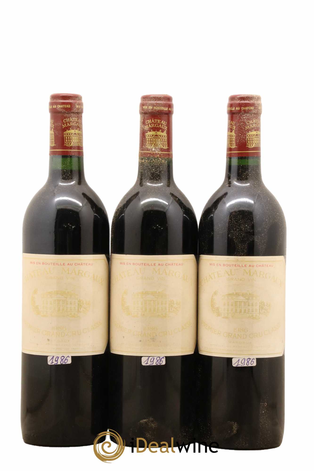 Château Margaux 1er Grand Cru Classé 1986 - Lot de 3 bouteilles - 0