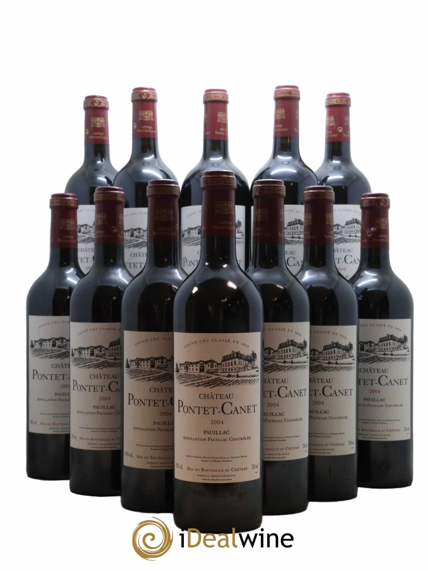 Château Pontet Canet 5ème Grand Cru Classé 2004 - Lot de 12 bouteilles - 0