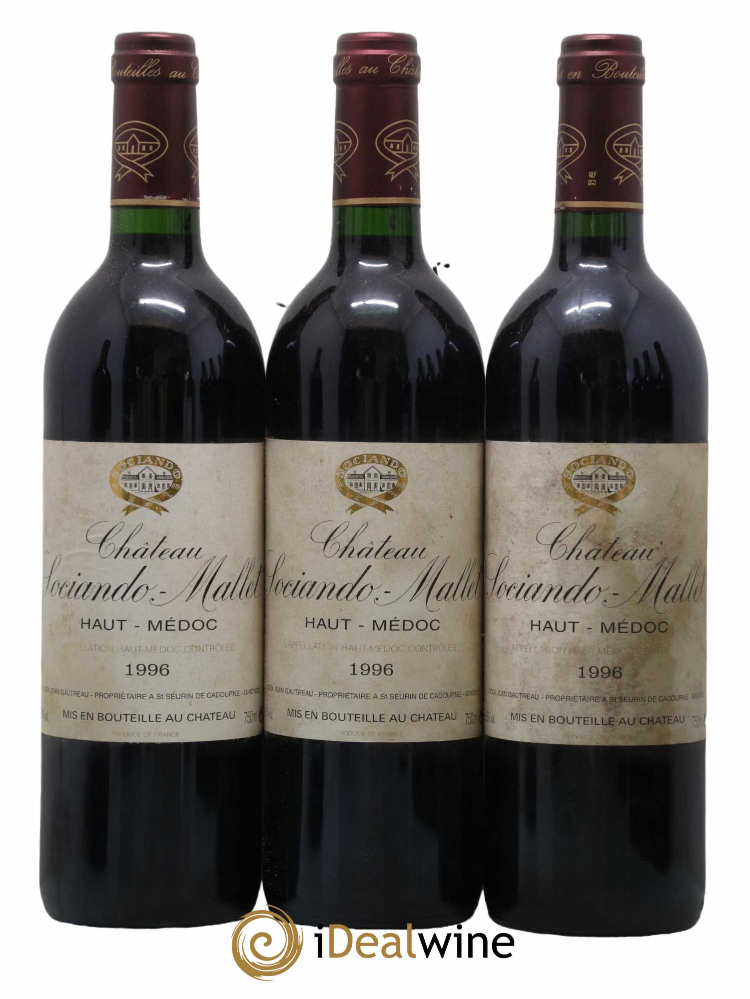 Château Sociando Mallet 1996 - Lot de 12 bouteilles - 2