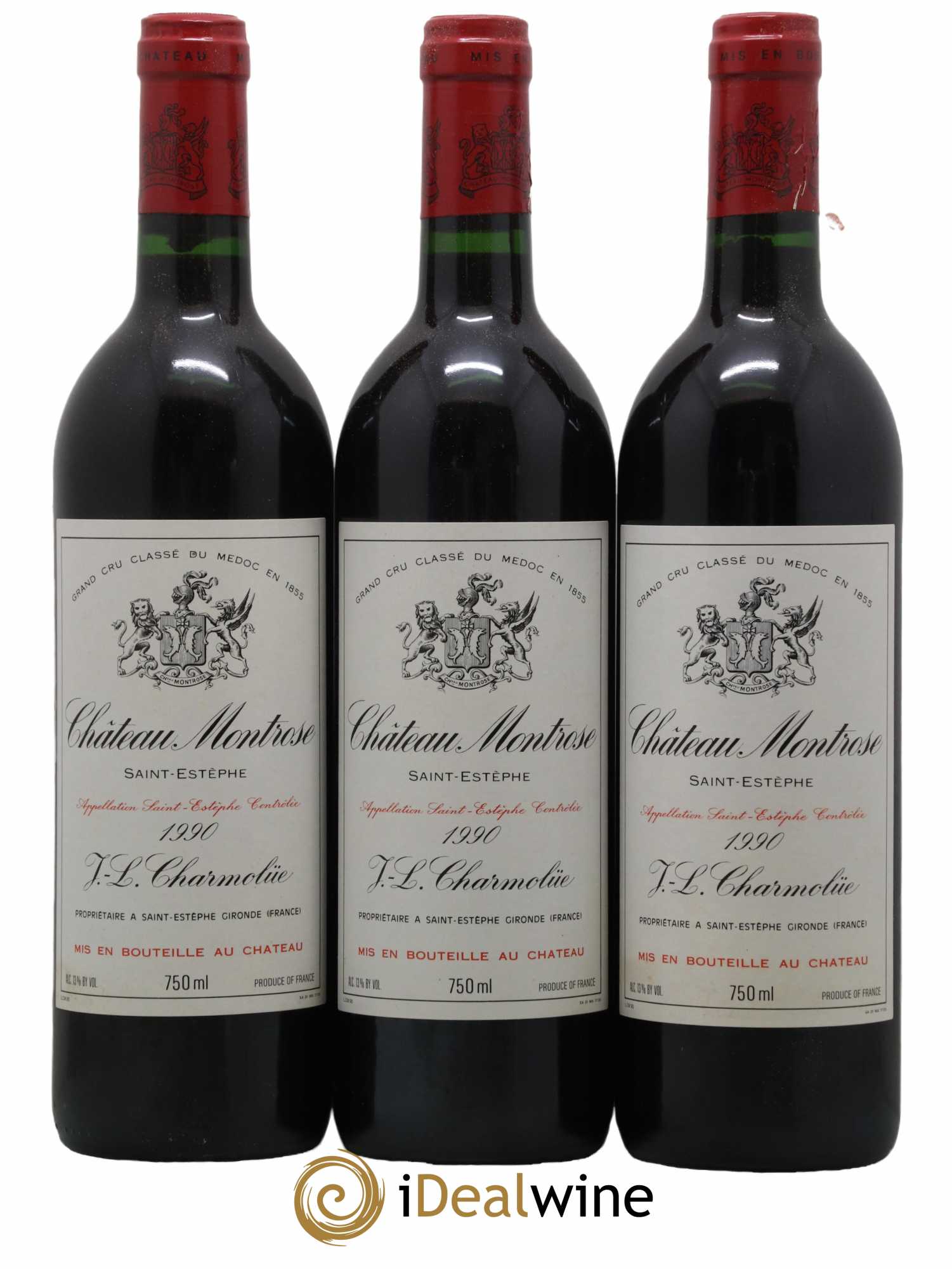 Château Montrose 2ème Grand Cru Classé 1990 - Lot de 3 bouteilles - 0