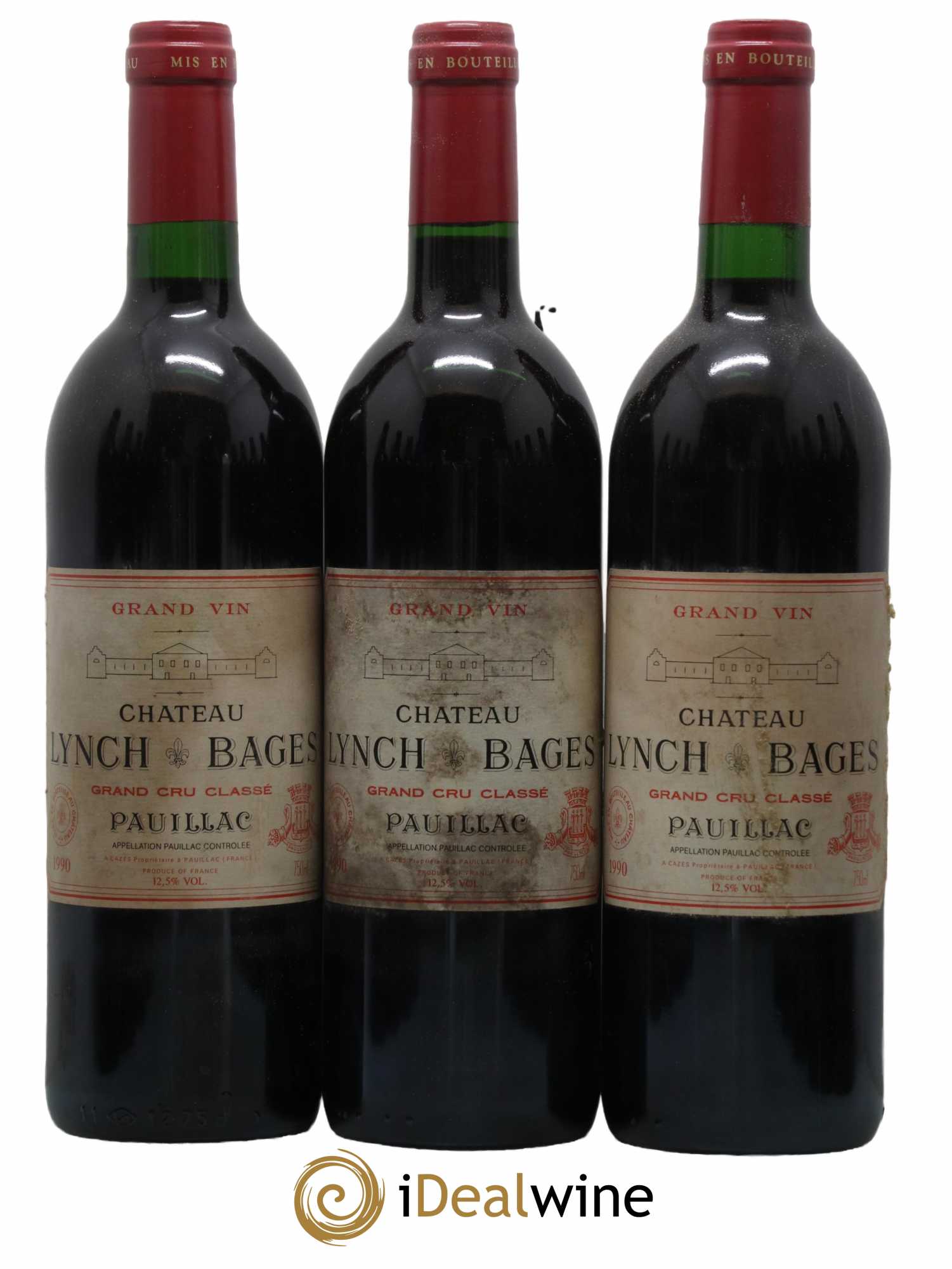 Château Lynch Bages 5ème Grand Cru Classé 1990 - Lot de 12 bouteilles - 1