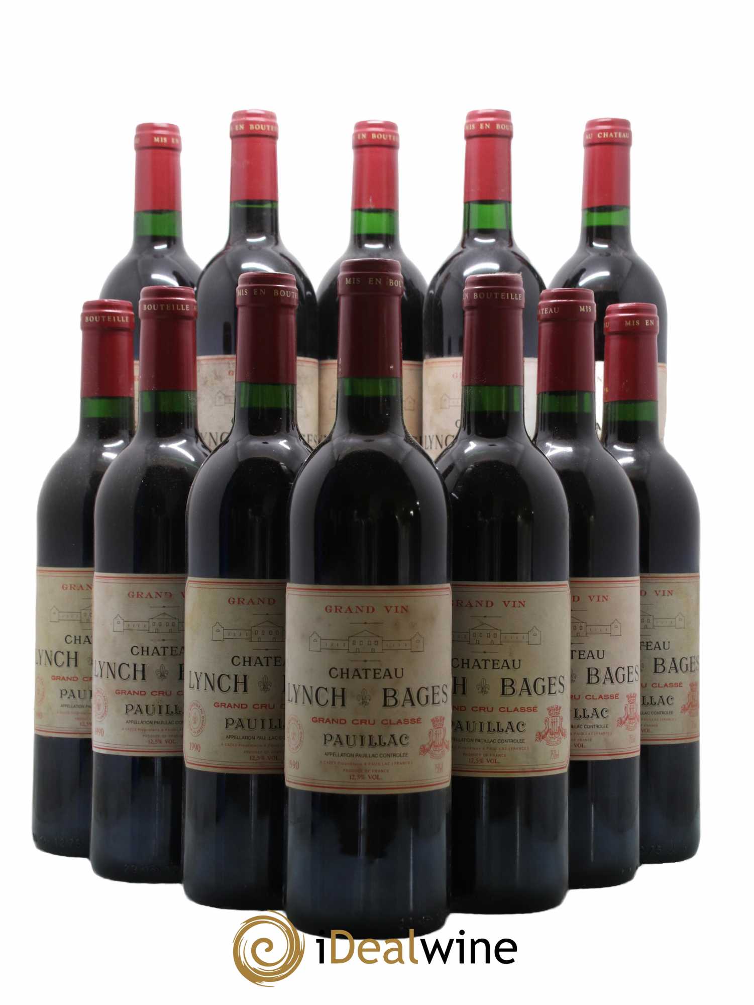 Château Lynch Bages 5ème Grand Cru Classé 1990 - Lot de 12 bouteilles - 0