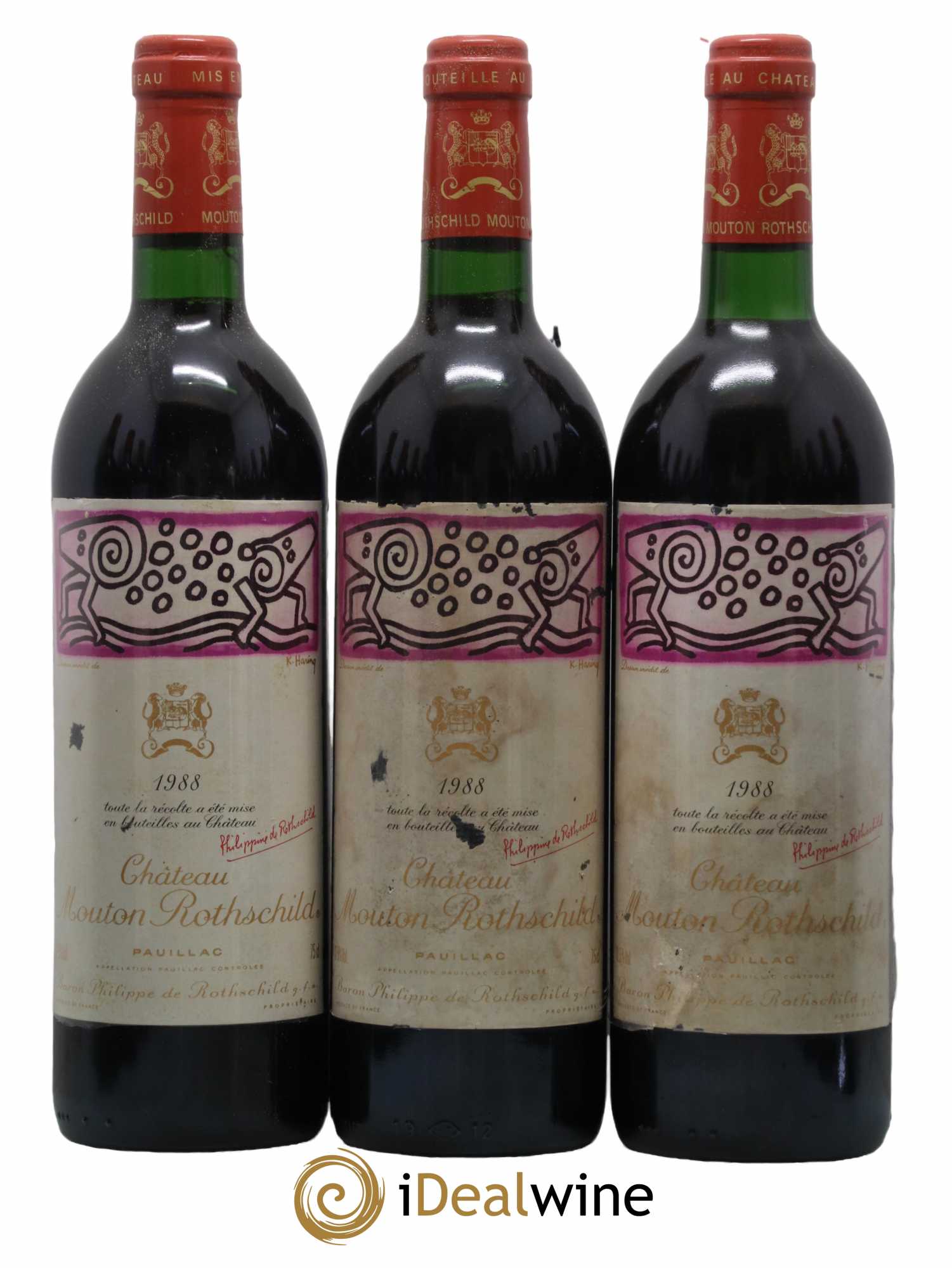 Château Mouton Rothschild 1er Grand Cru Classé 1988 - Lot de 12 bouteilles - 1