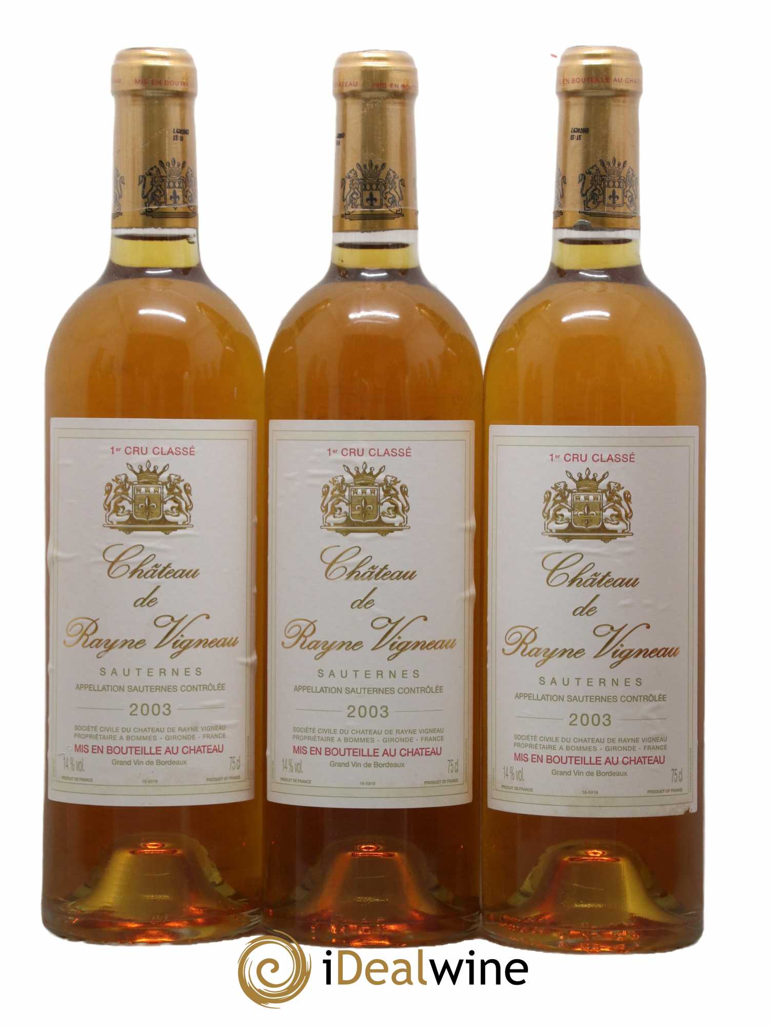 Château de Rayne Vigneau 1er Grand Cru Classé 2003 - Lotto di 12 bottiglie - 2
