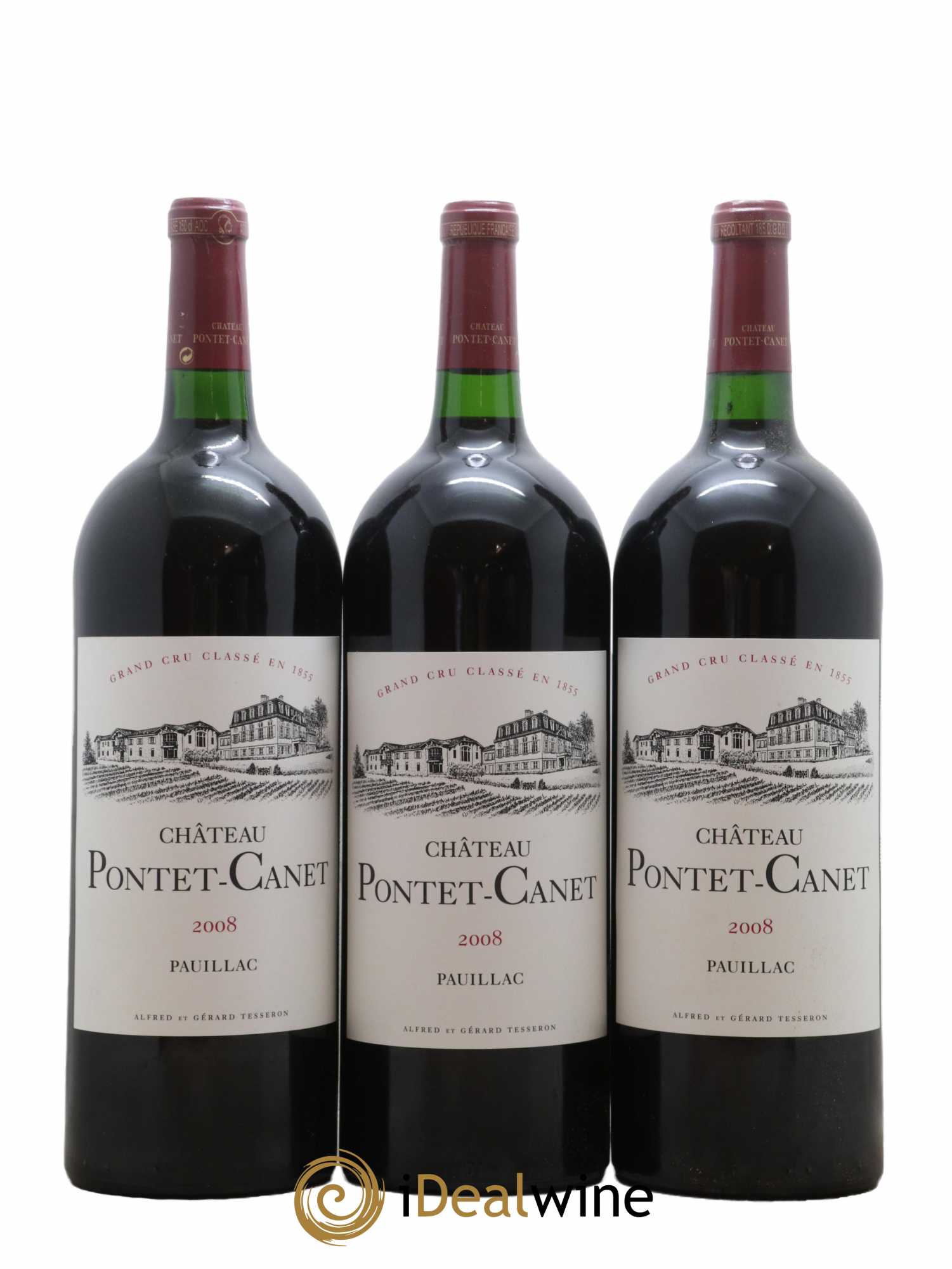 Château Pontet Canet 5ème Grand Cru Classé 2008 - Lot de 3 magnums - 0