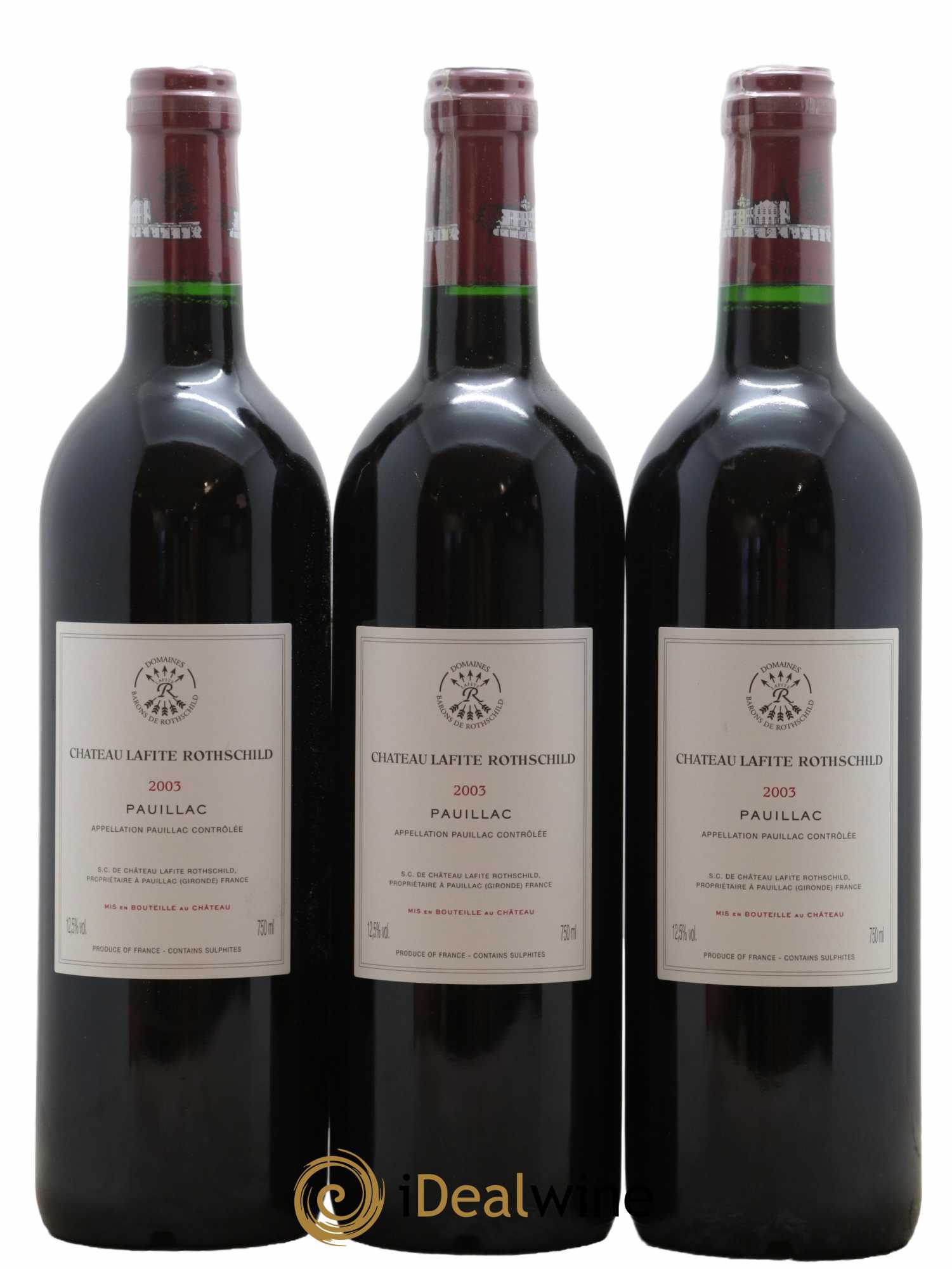 Château Lafite Rothschild 1er Grand Cru Classé 2003 - Lot de 3 bouteilles - 1