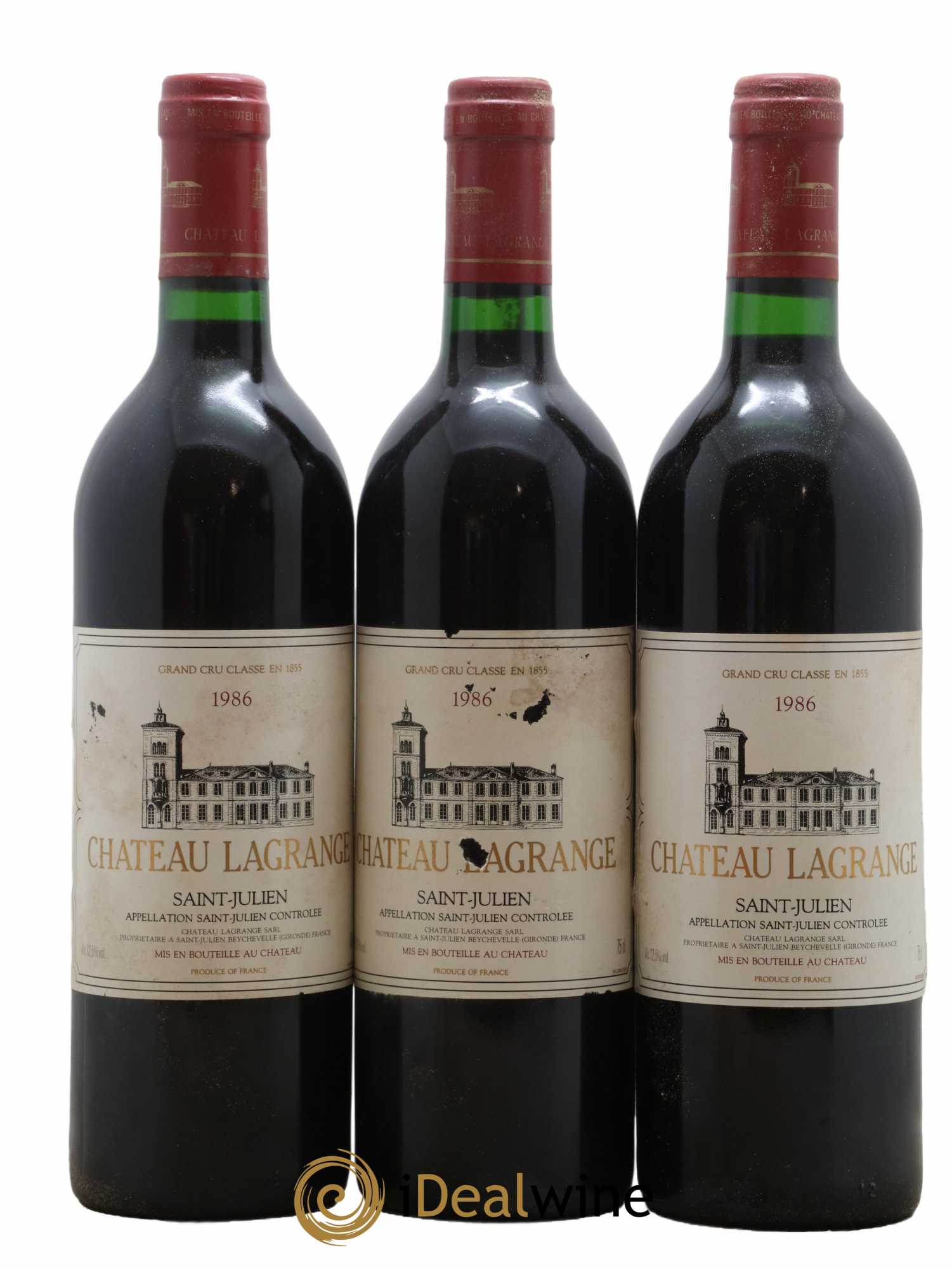 Château Lagrange 3ème Grand Cru Classé 1986 - Lot de 3 bouteilles - 0