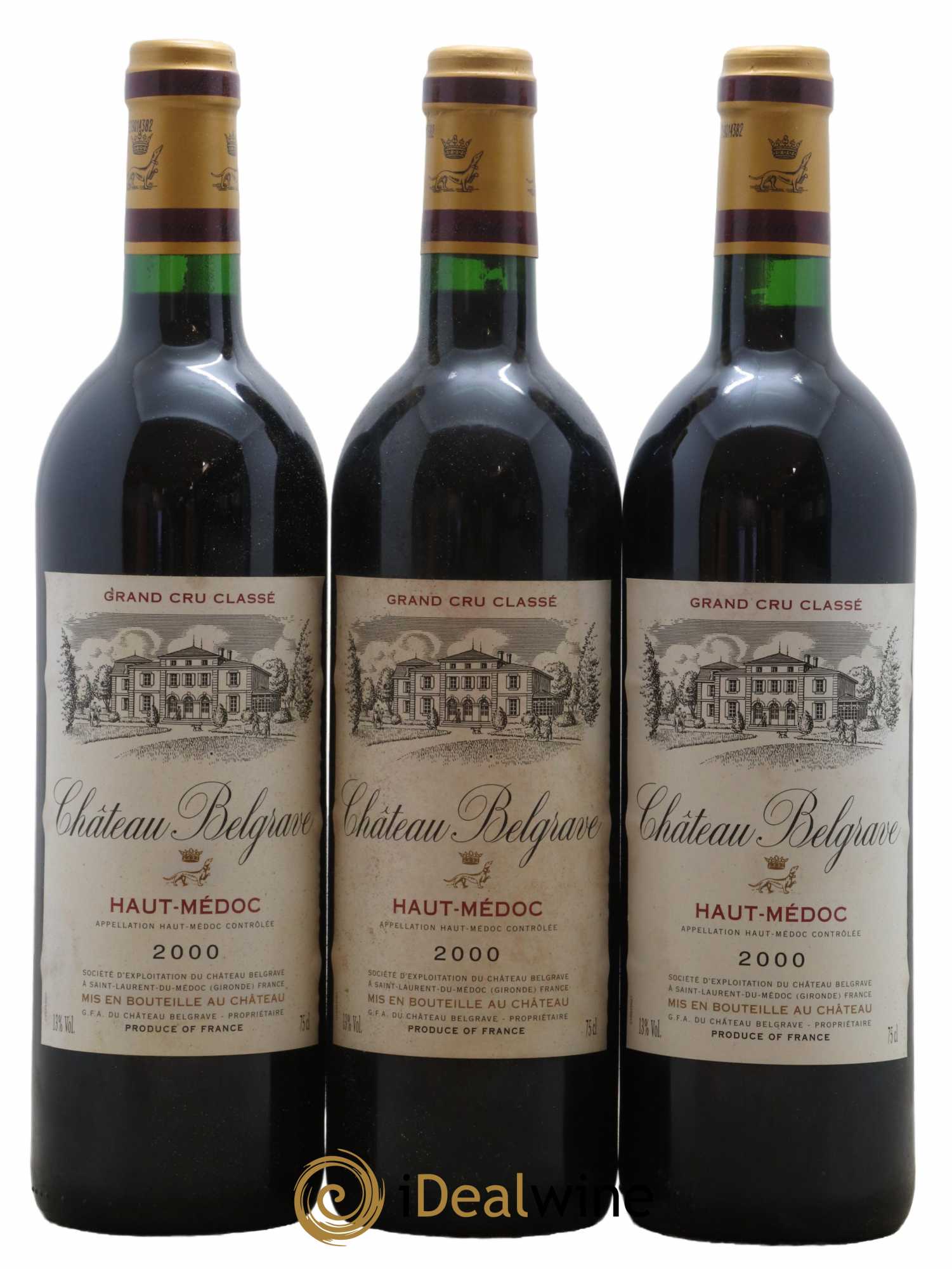 Château Belgrave 5ème Grand Cru Classé 2000 - Lot de 6 bouteilles - 1