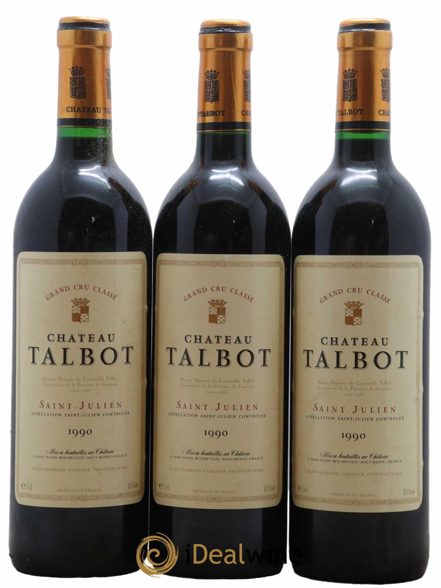 Château Talbot 4ème Grand Cru Classé 1990 - Lot de 12 bouteilles - 1