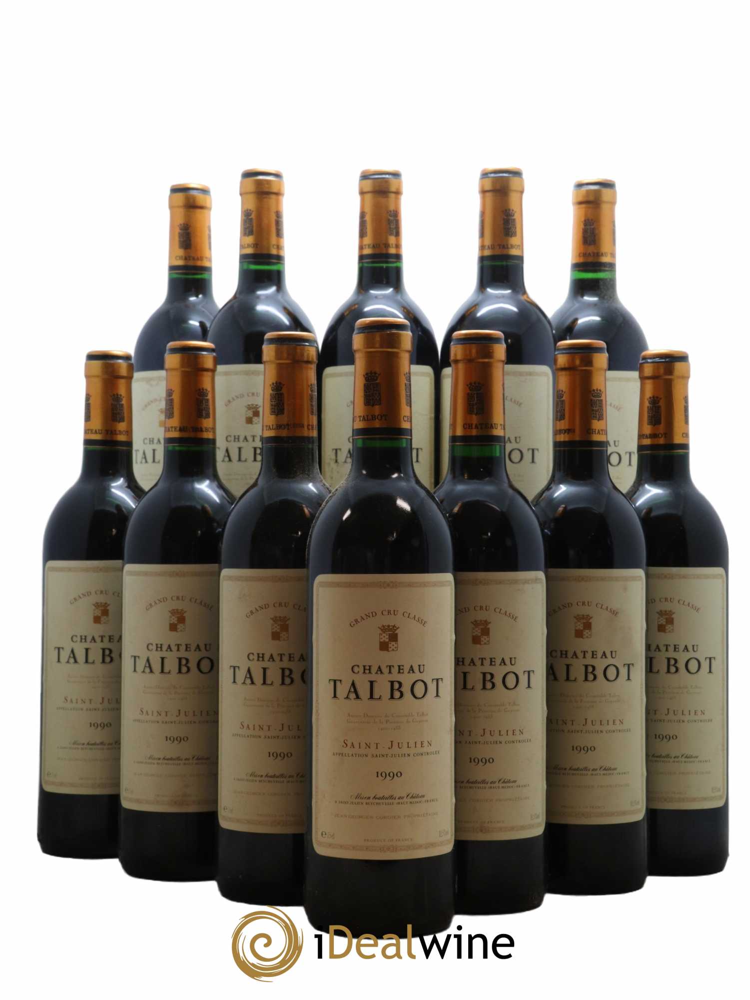 Château Talbot 4ème Grand Cru Classé 1990 - Lot de 12 bouteilles - 0