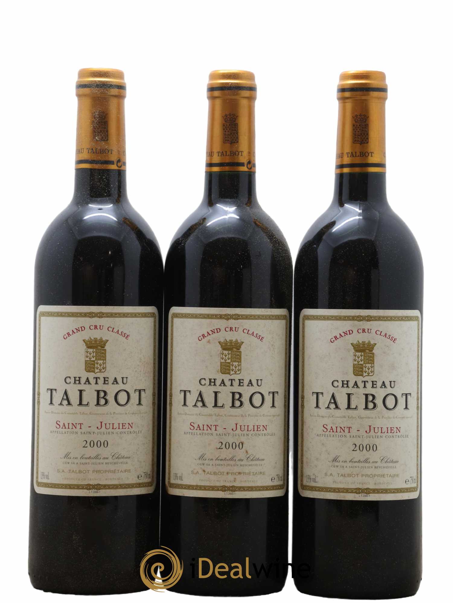 Château Talbot 4ème Grand Cru Classé 2000 - Lot de 6 bouteilles - 1
