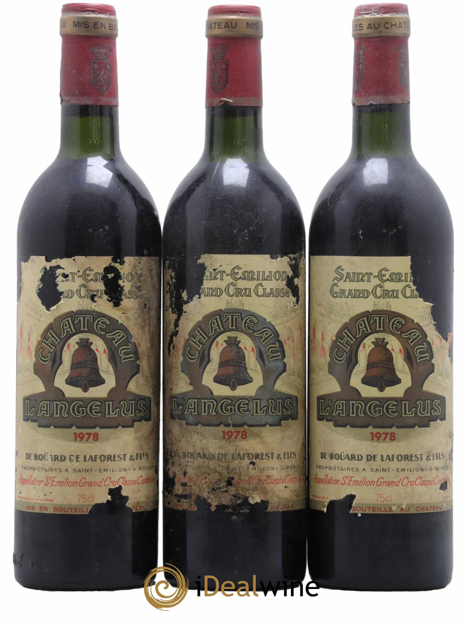 Château Angélus 1er Grand Cru Classé A 1978 - Lot de 3 bouteilles - 0