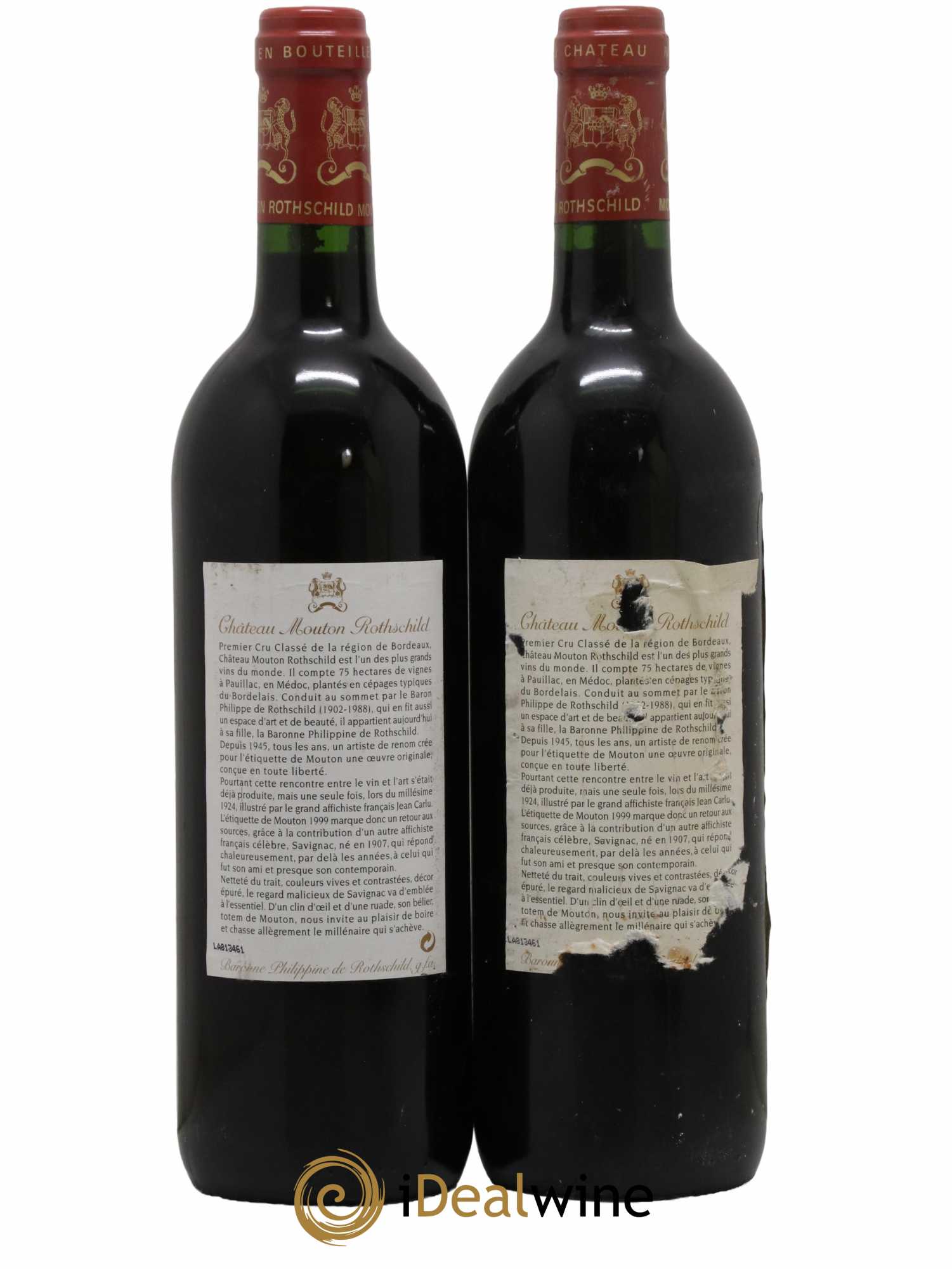 Château Mouton Rothschild 1er Grand Cru Classé 1999 - Lot de 2 bouteilles - 1