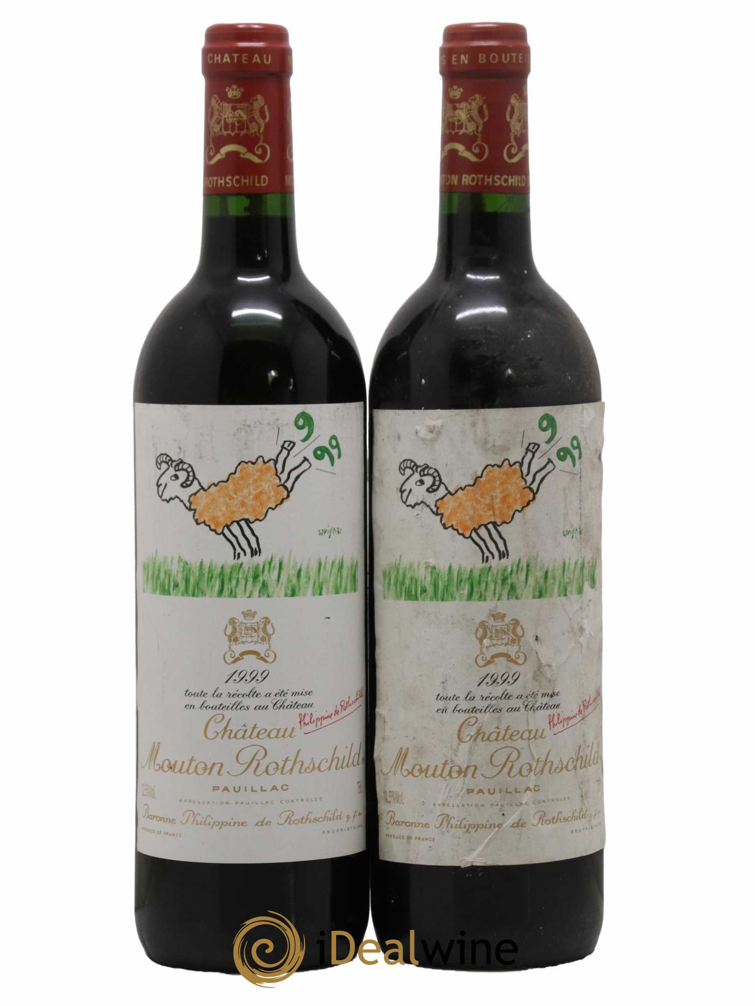 Château Mouton Rothschild 1er Grand Cru Classé 1999 - Lot de 2 bouteilles - 0