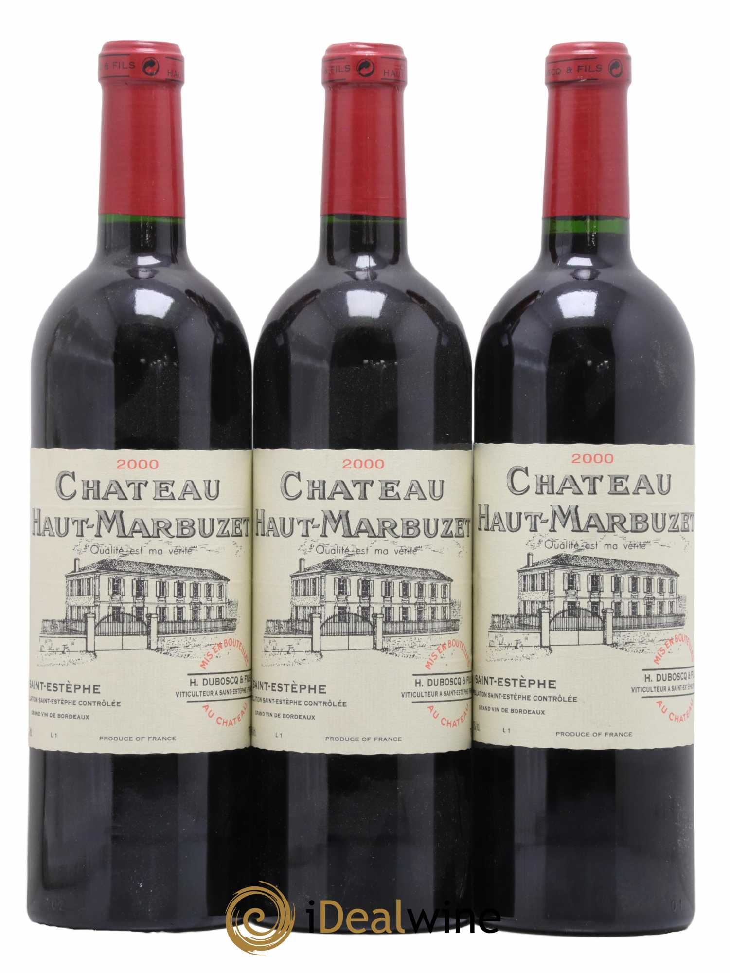 Château Haut Marbuzet 2000 - Lot de 3 bouteilles - 0