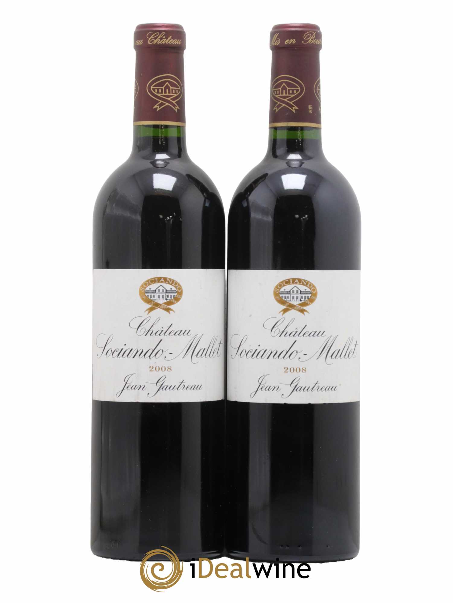 Château Sociando Mallet 2008 - Lot de 2 bouteilles - 0