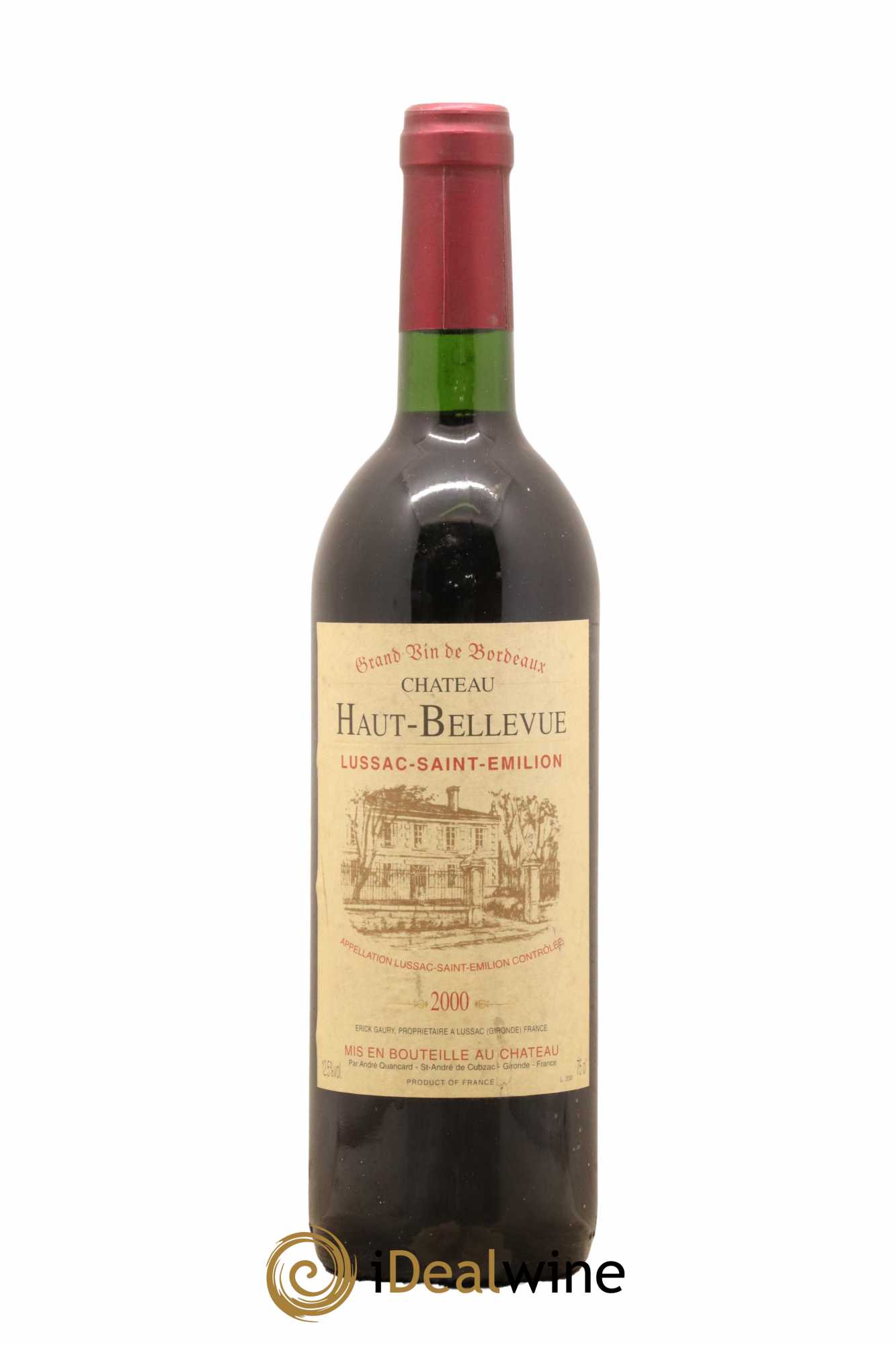 Lussac Saint-Émilion Château Haut-Bellevue 2000 - Lot de 1 bouteille - 0