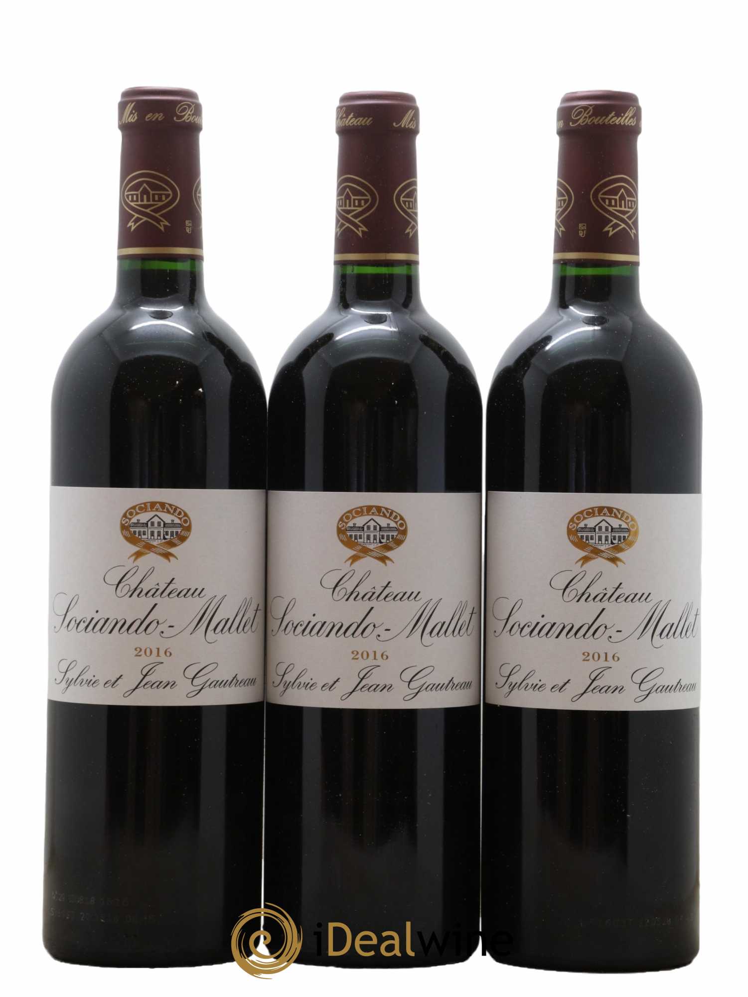 Château Sociando Mallet 2016 - Lot de 3 bouteilles - 0