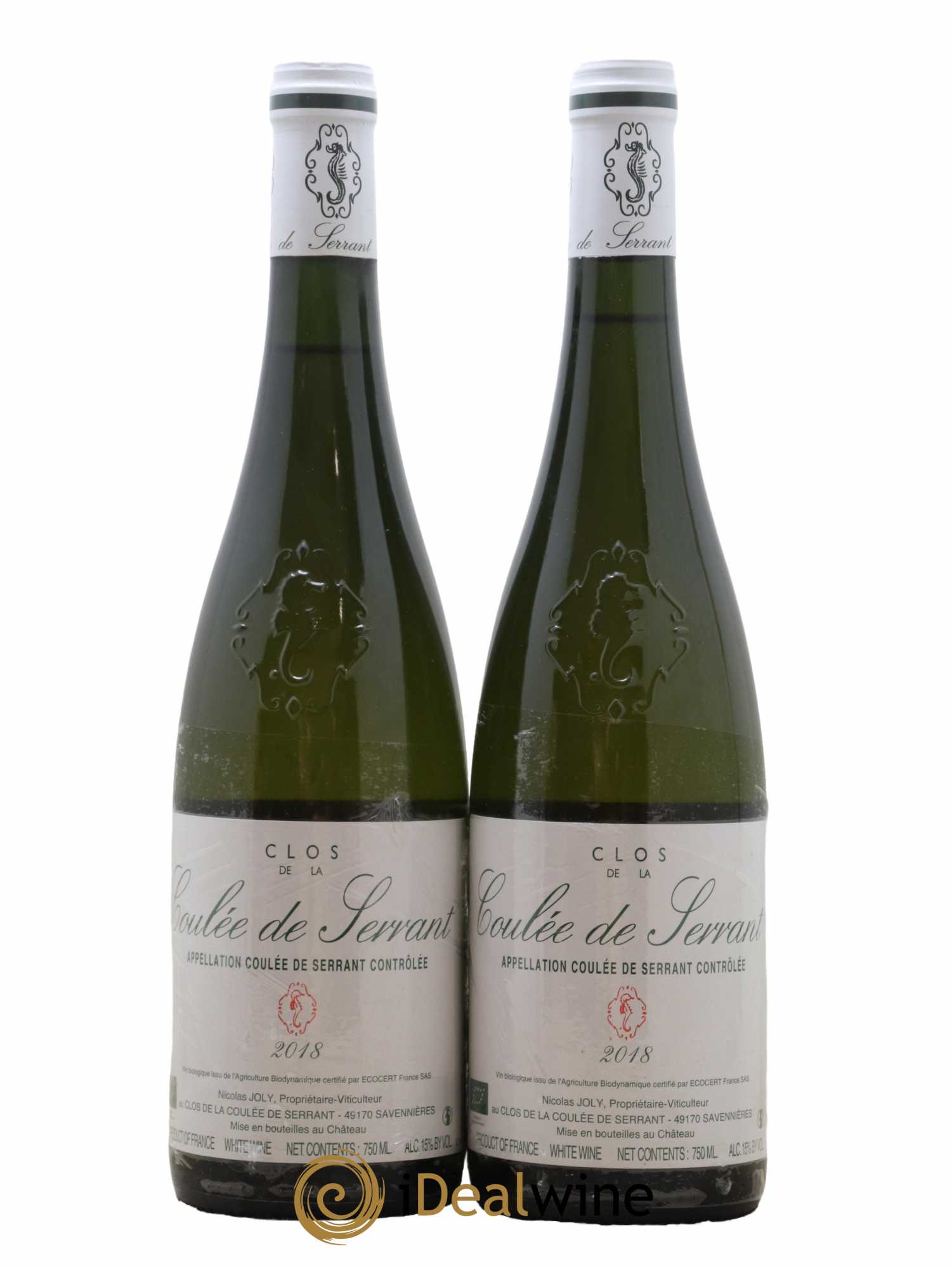 Savennières Clos de la Coulée de Serrant Vignobles de la Coulée de Serrant - Nicolas Joly 2018 - Lot de 2 bouteilles - 0