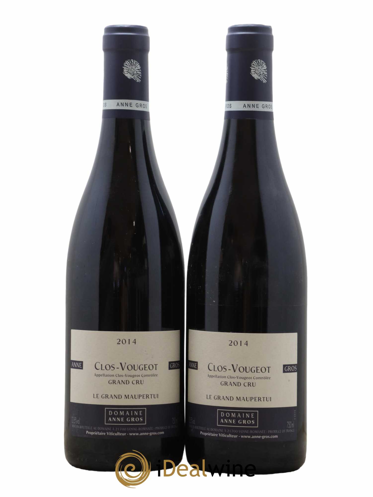 Clos de Vougeot Grand Cru Le Grand Maupertui Anne Gros 2014 - Lot de 2 bouteilles - 0