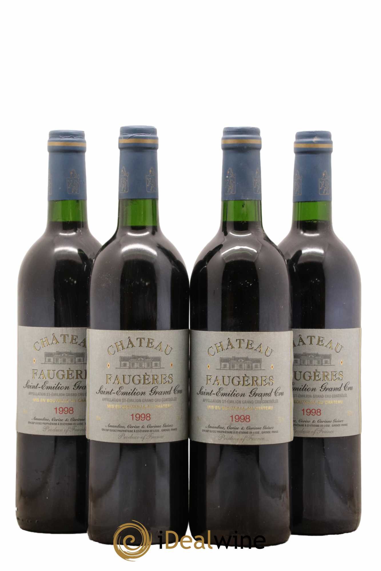 Château Faugères Grand Cru Classé 1998 - Lot de 4 bouteilles - 0