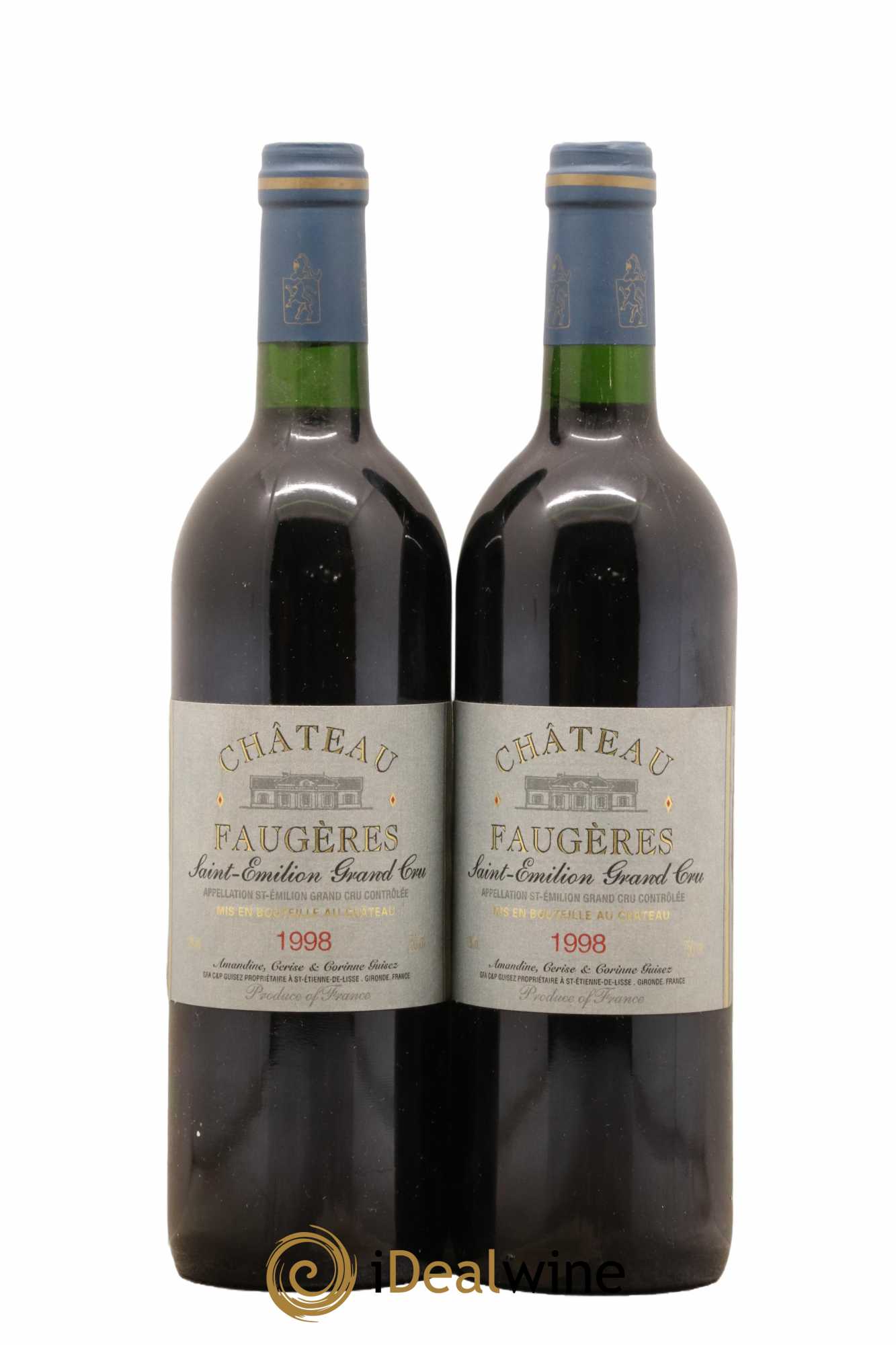 Château Faugères Grand Cru Classé 1998 - Lot de 2 bouteilles - 0