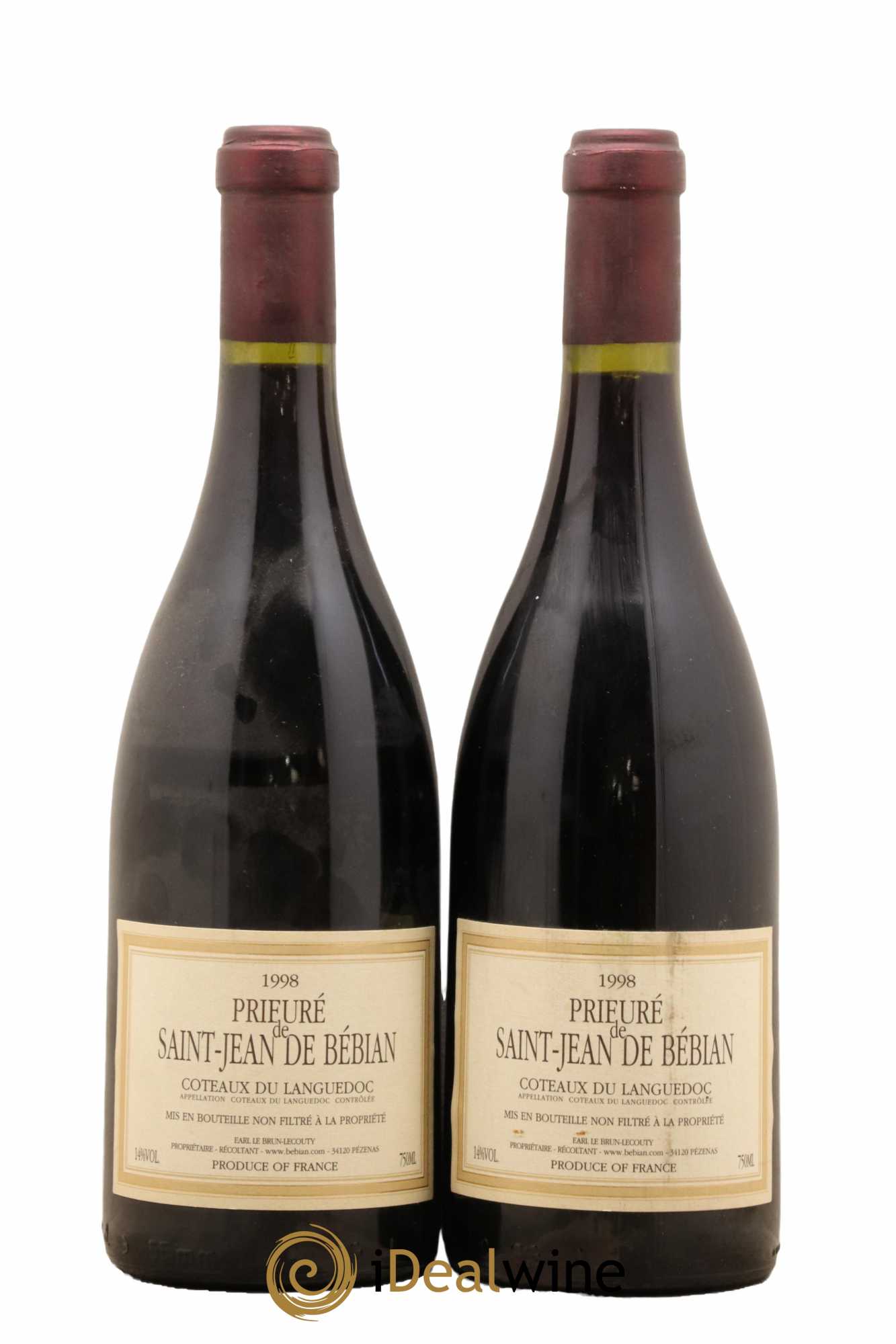 Languedoc Prieuré St-Jean de Bébian 1998 - Lot de 2 bouteilles - 0