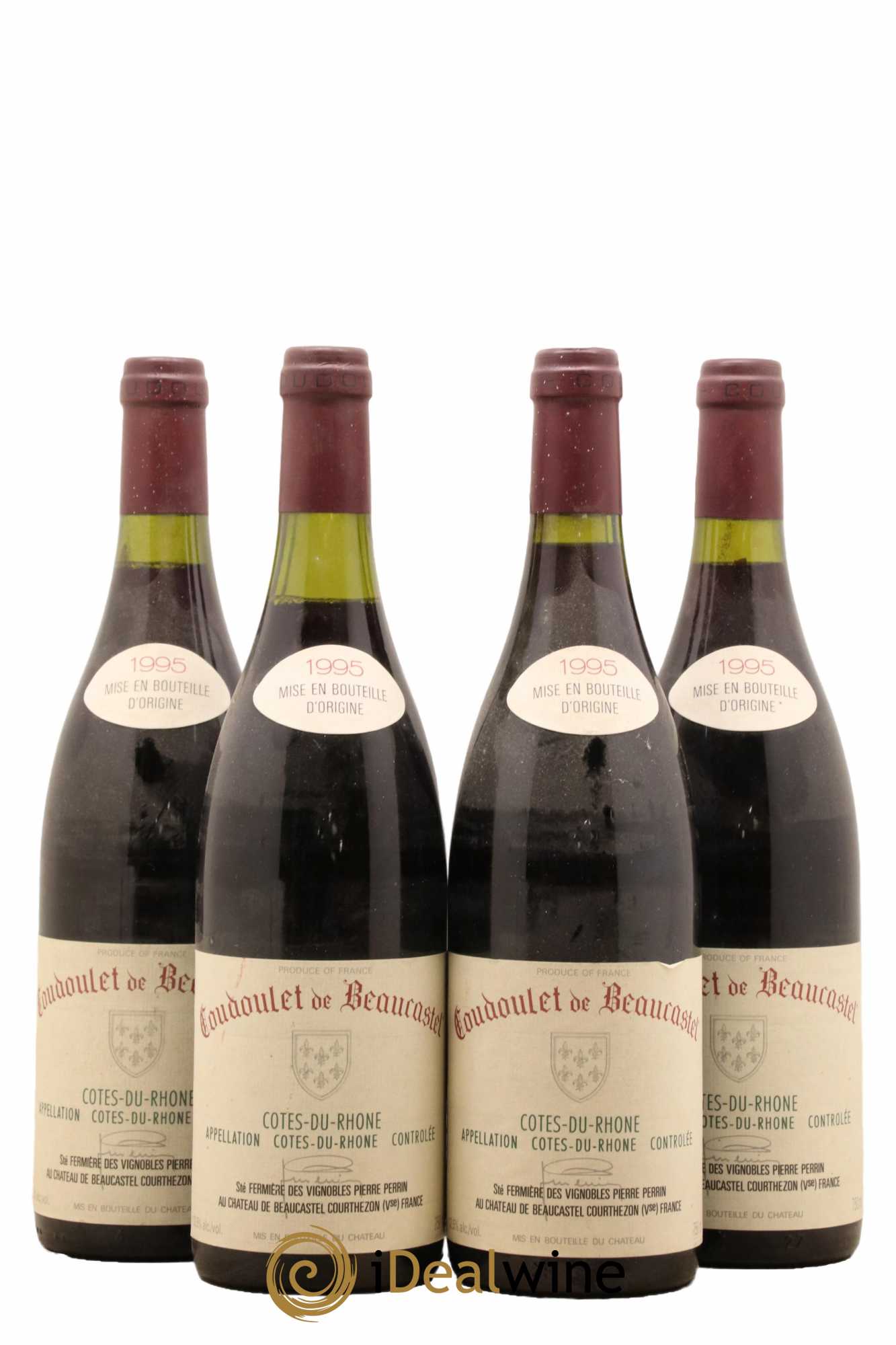 Côtes-du-Rhône Coudoulet de Beaucastel Famille Perrin 1995 - Posten von 4 Flaschen - 0