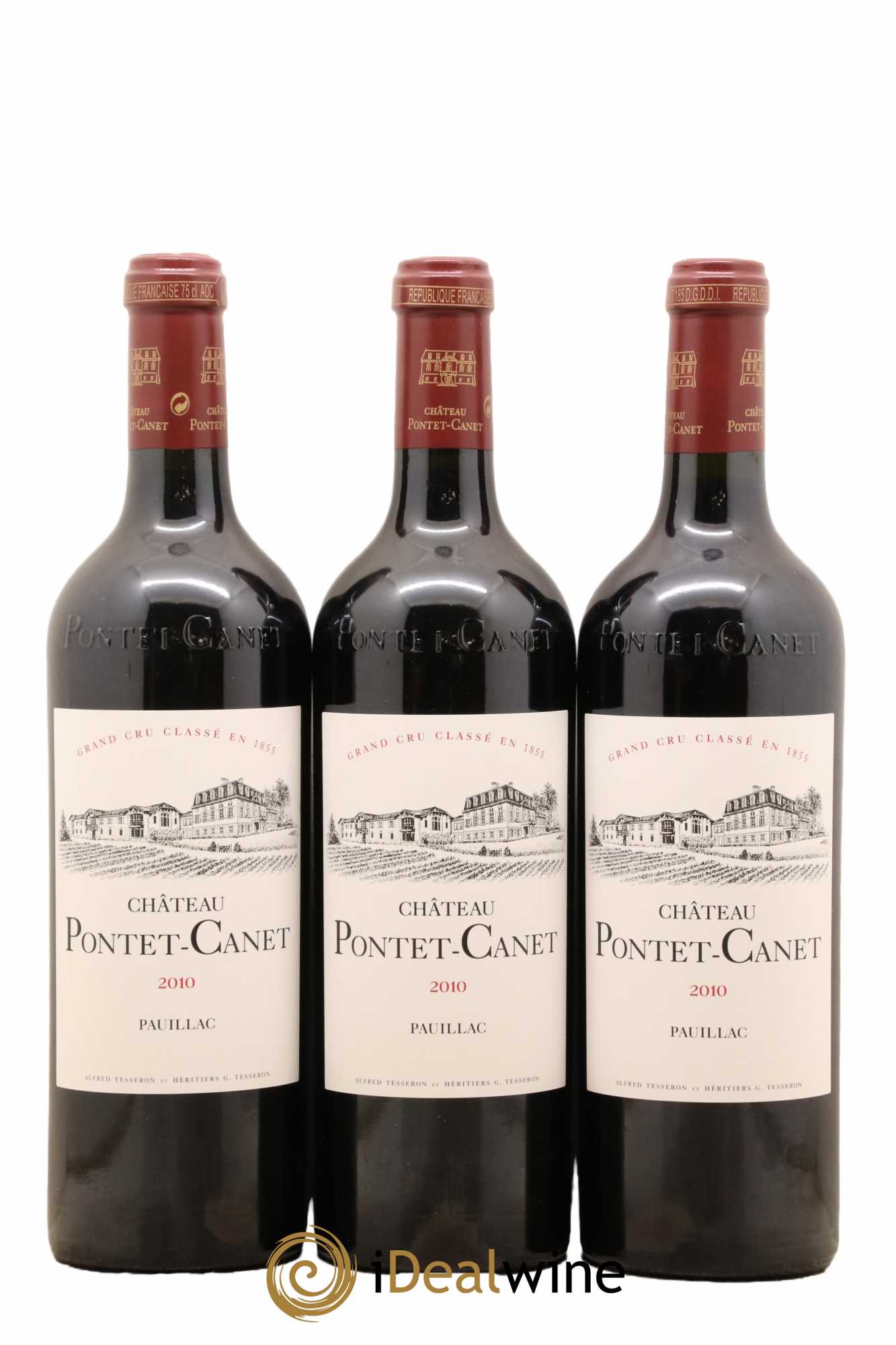 Château Pontet Canet 5ème Grand Cru Classé 2010 - Lot de 3 bouteilles - 0