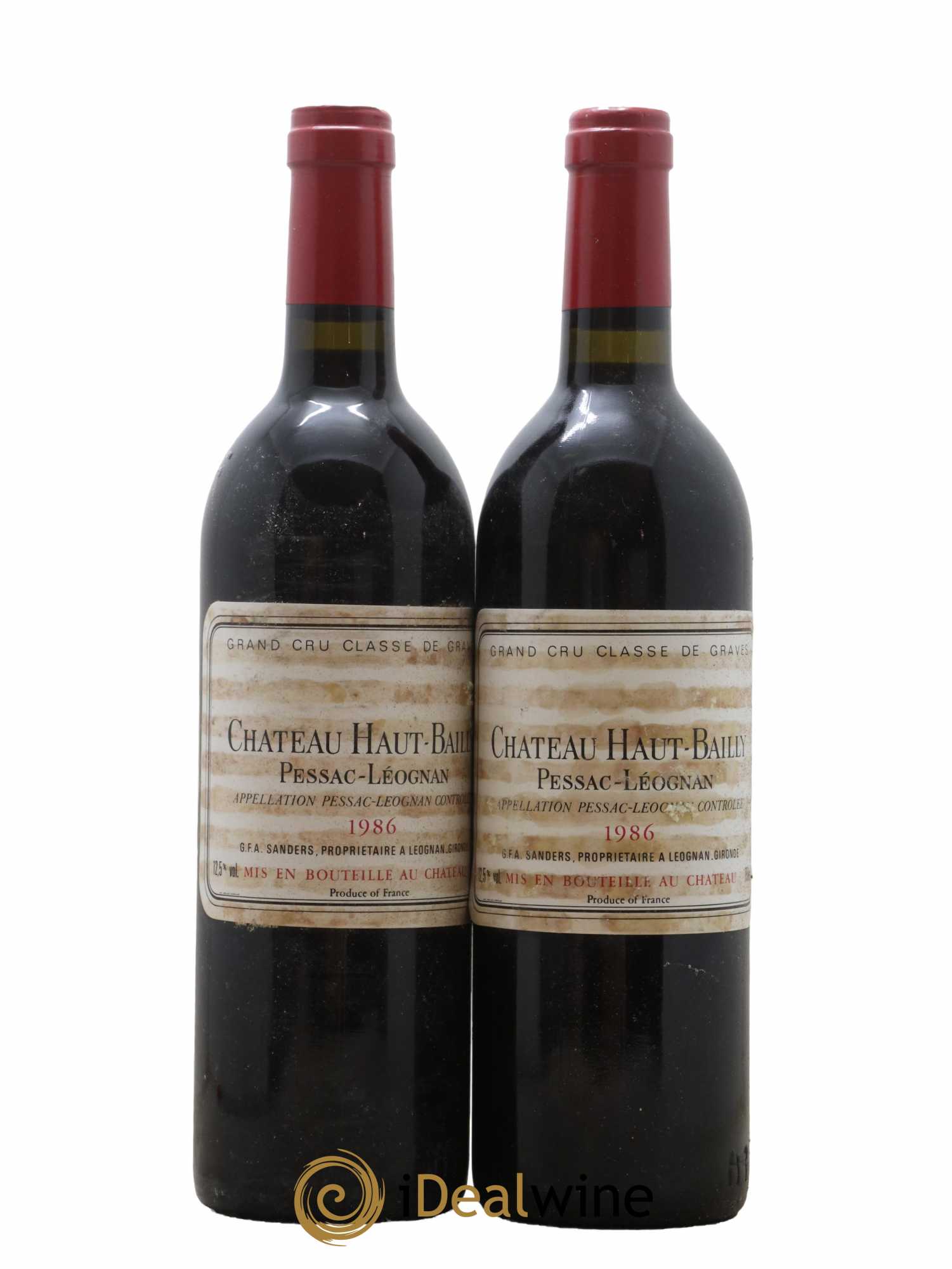 Château Haut-Bailly Cru Classé de Graves 1986 - Lot de 2 bouteilles - 0