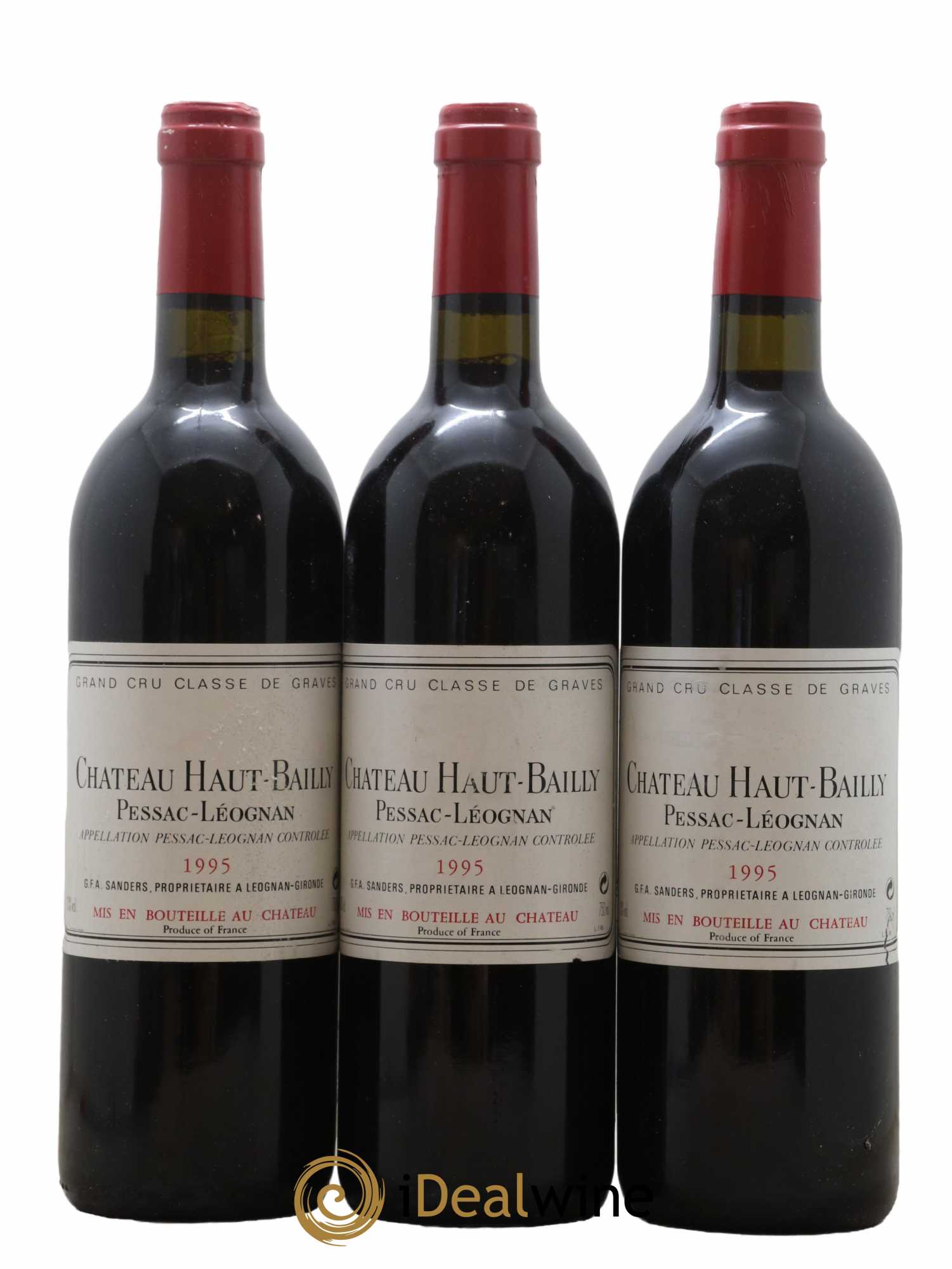 Château Haut-Bailly Cru Classé de Graves 1995 - Lot de 3 bouteilles - 0