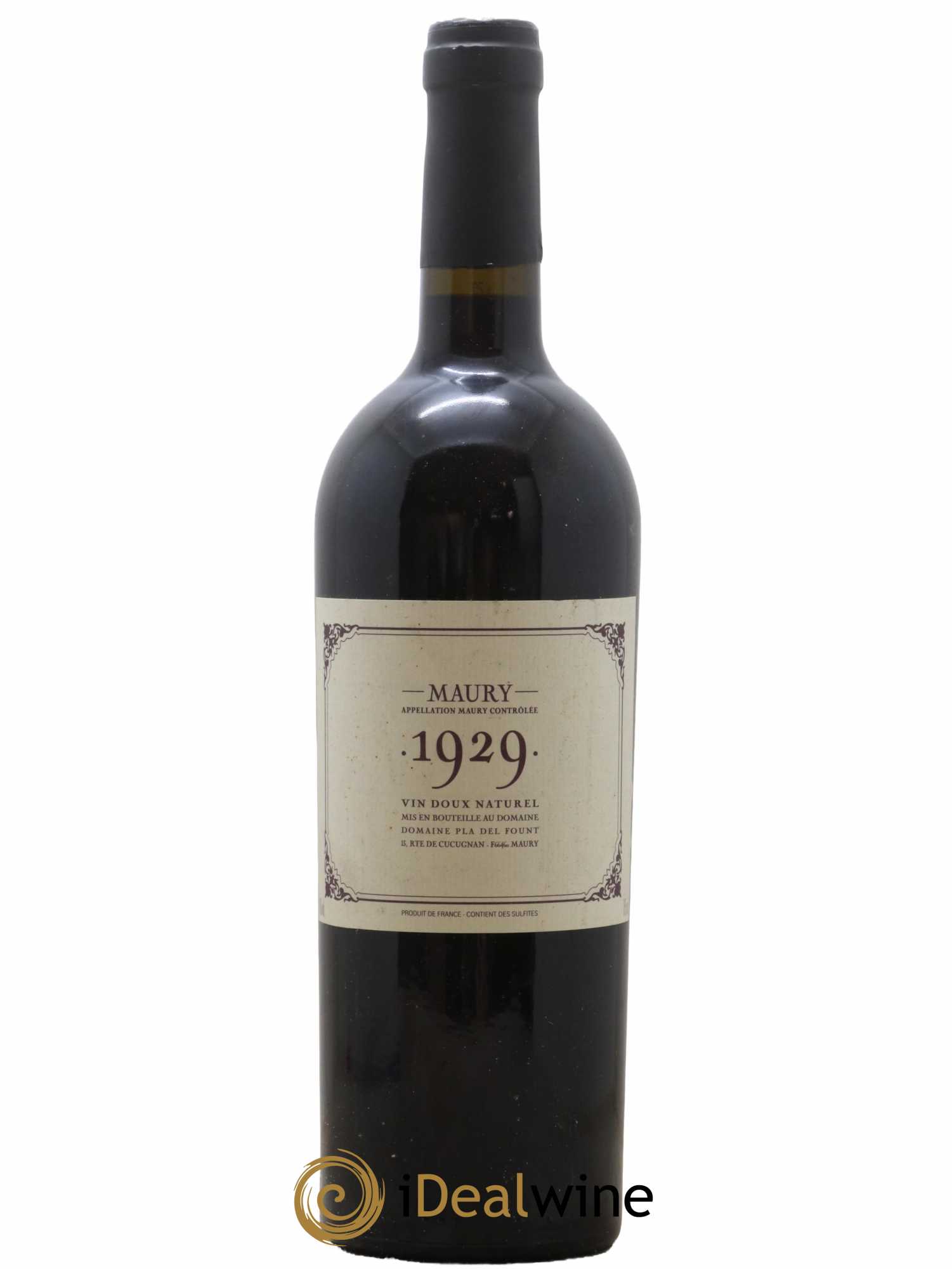 Maury Pla del Fount (Domaine) 1929 - Lot de 1 bouteille - 0