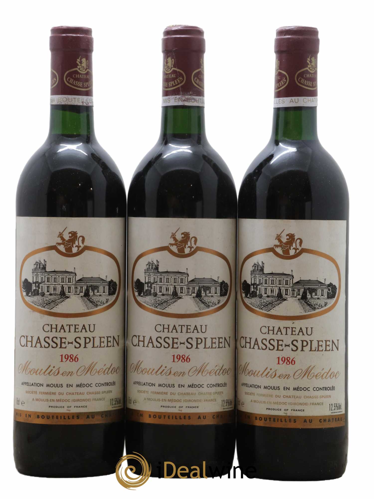 Château Chasse Spleen 1986 - Lot de 3 bouteilles - 0