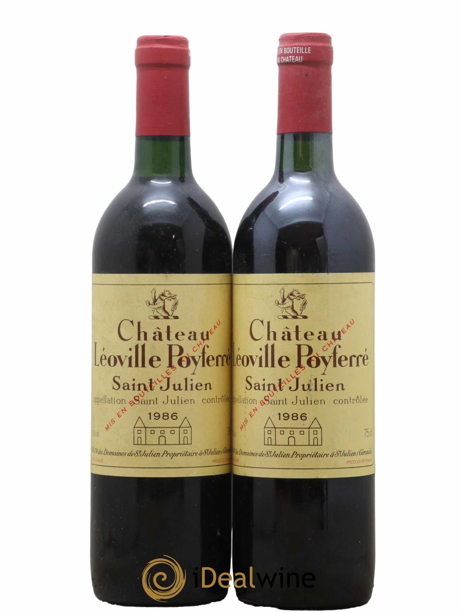 Château Léoville Poyferré 2ème Grand Cru Classé 1986 - Lot de 2 bouteilles - 0